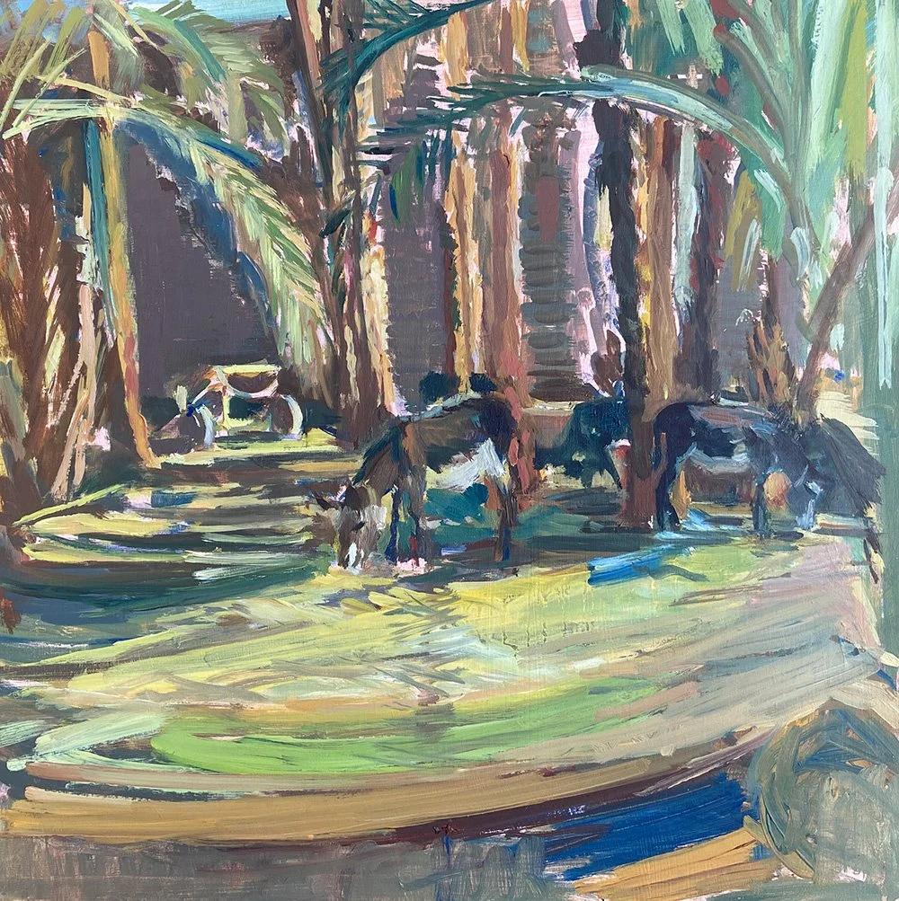 Bella Martineau - Donkeys - Oil - 30cm x 30cm - £850