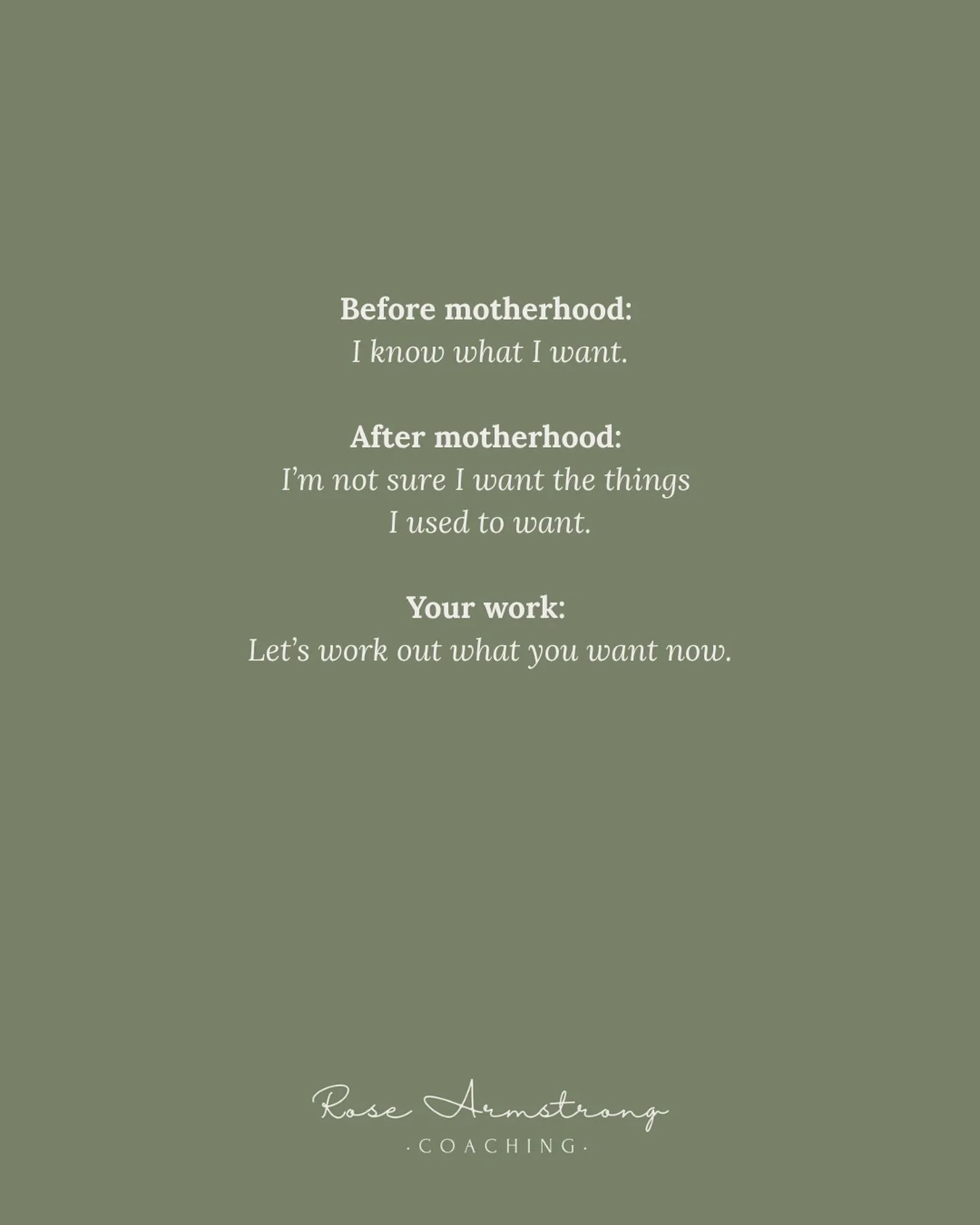There&rsquo;s a piece of work that often gets missed after motherhood: the work of figuring out who you are now.

Because motherhood can change you in ways that are difficult to explain. Your priorities can shift, your values can change, the things t
