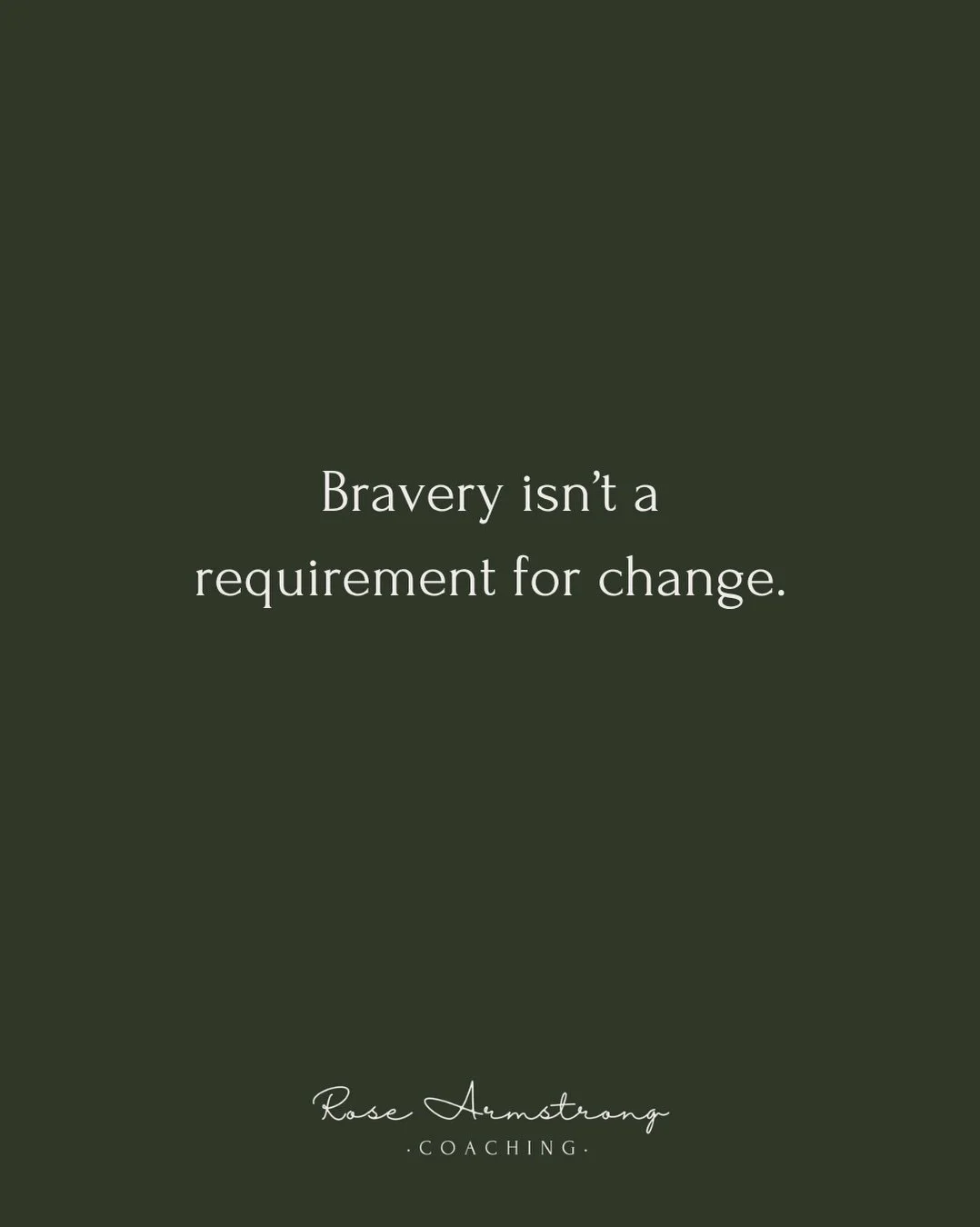 Bravery isn&rsquo;t a requirement for change.

Choosing yourself is.

Perhaps that&rsquo;s the difference between how a big life change looks from the outside and how it feels from the inside.

From the outside, it can look brave. From the inside, it