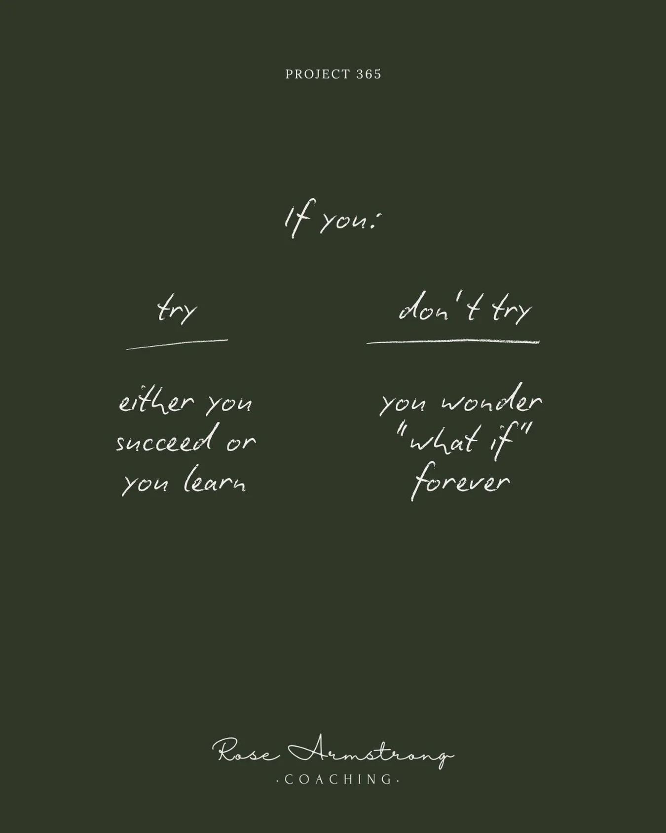 Take it from someone who was in the &ldquo;what if&rdquo; camp for YEARS:
&bull; it&rsquo;s not as scary as you think it will be
&bull; no one will judge you for trying
&bull; it feels so liberating to take action
&bull; after the action comes confid