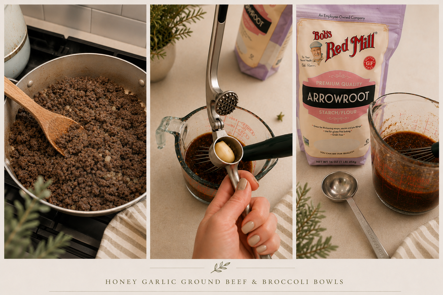 Honey Garlic Beef & Broccoli Bowls Meal Prep