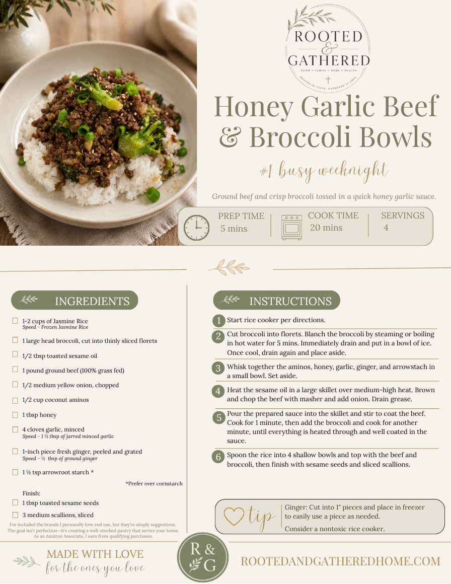 Honey Garlic Beef & Broccoli Bowls Recipe