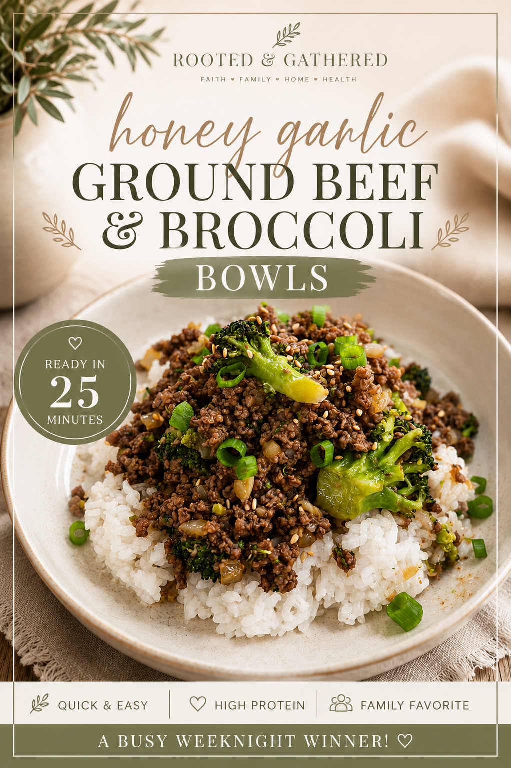 Honey Garlic Beef & Broccoli Bowls