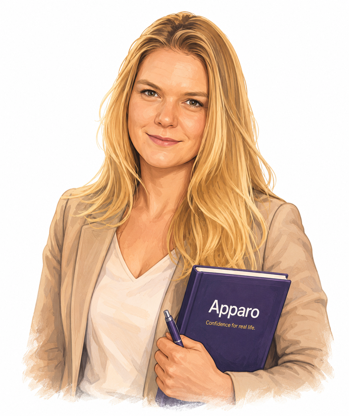Illustration of Apparo founder Rebecca Larder.