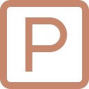 Symbole de parking en lettre P sur fond rose