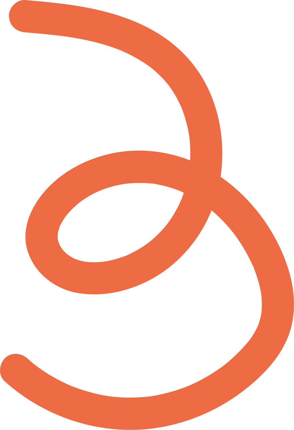 An orange abstract line drawing of a cartoonish face of a monkey with large ears, wide eyes, and a small mouth.