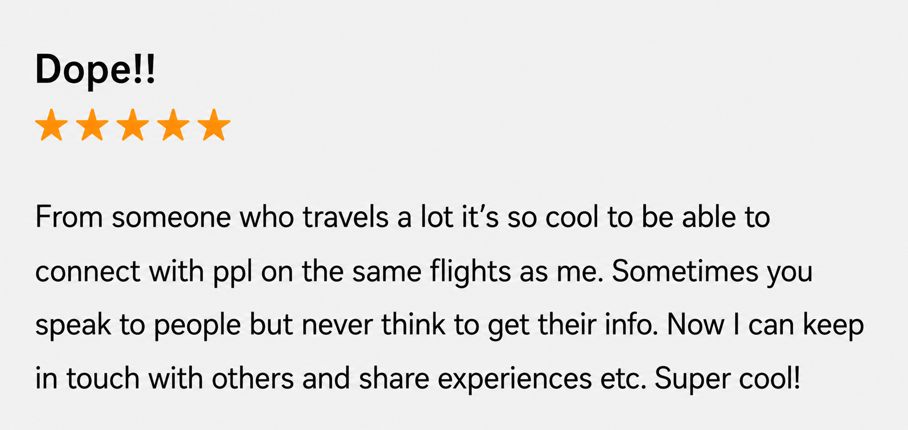 customer review of the app!