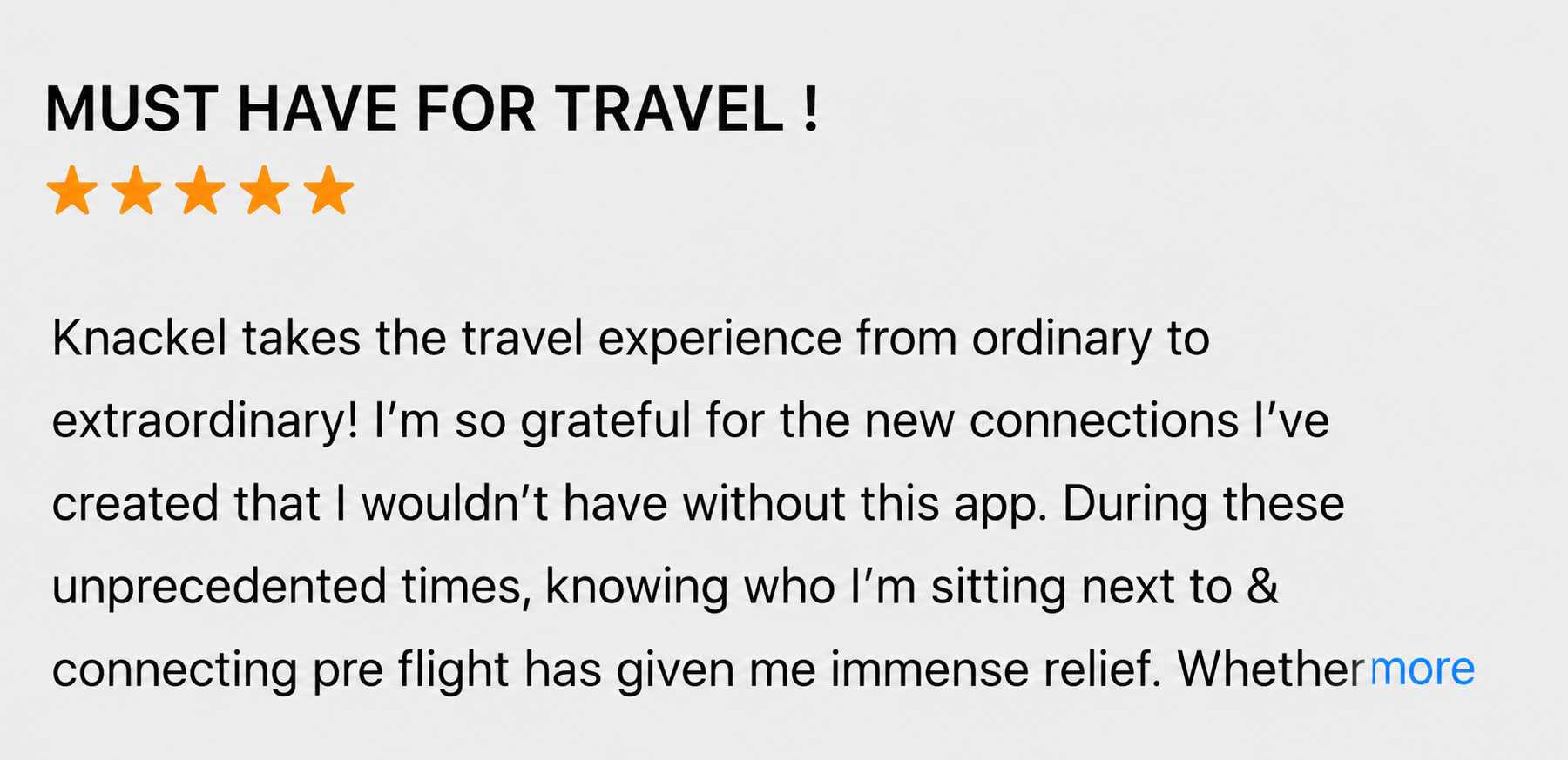 customer review of the app!
