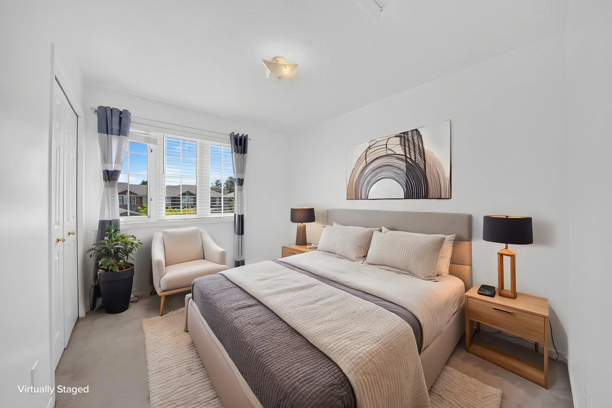 Virtually staged bedroom