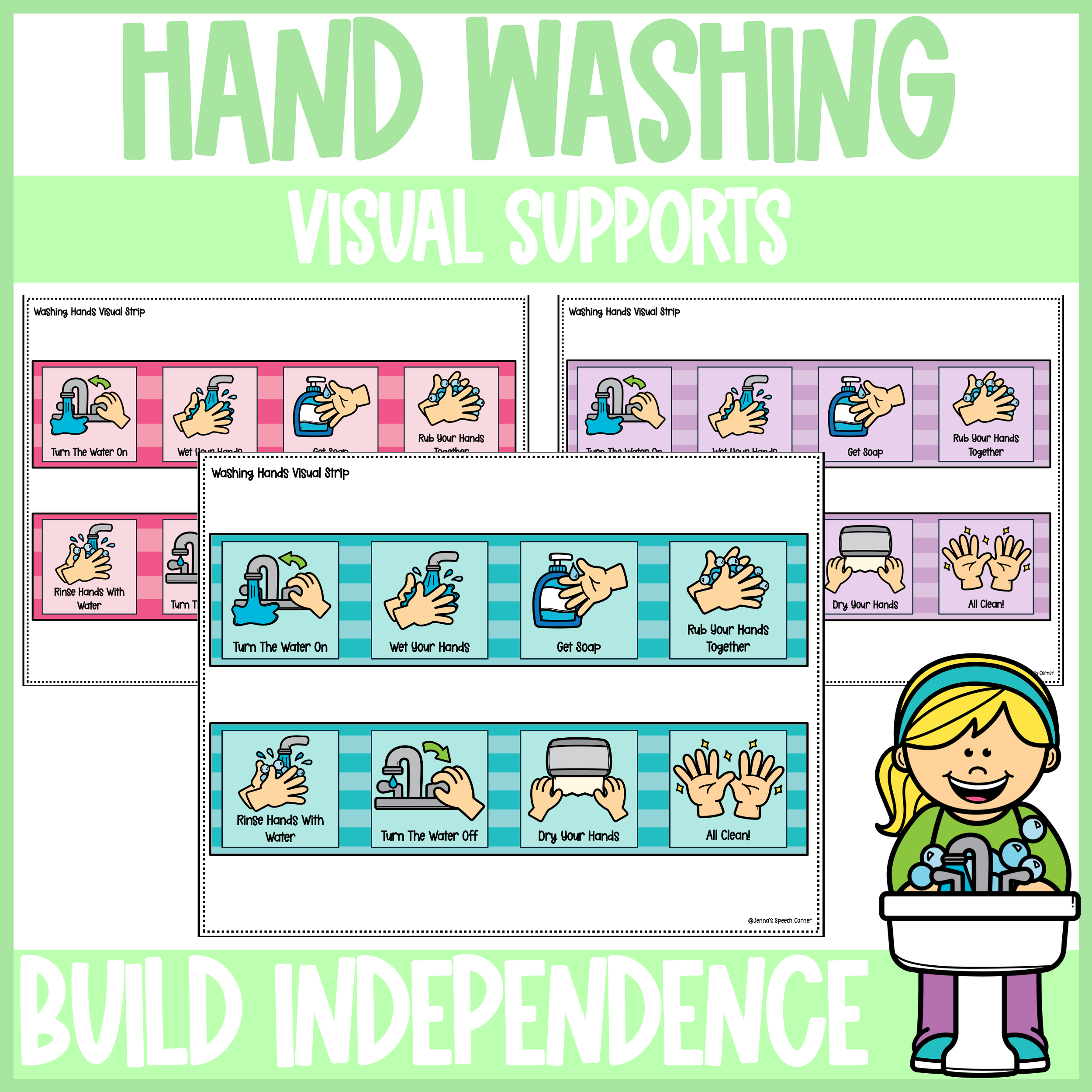 Hand Washing Visual Schedule for Life Skills