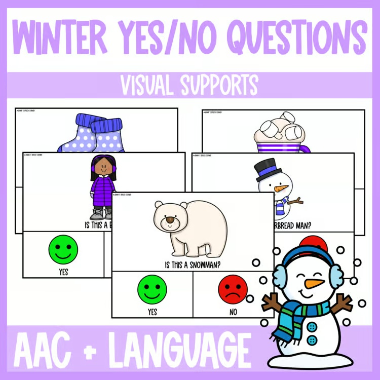 Winter Yes/No Questions for Speech Therapy | Visual Supports for Language & AAC