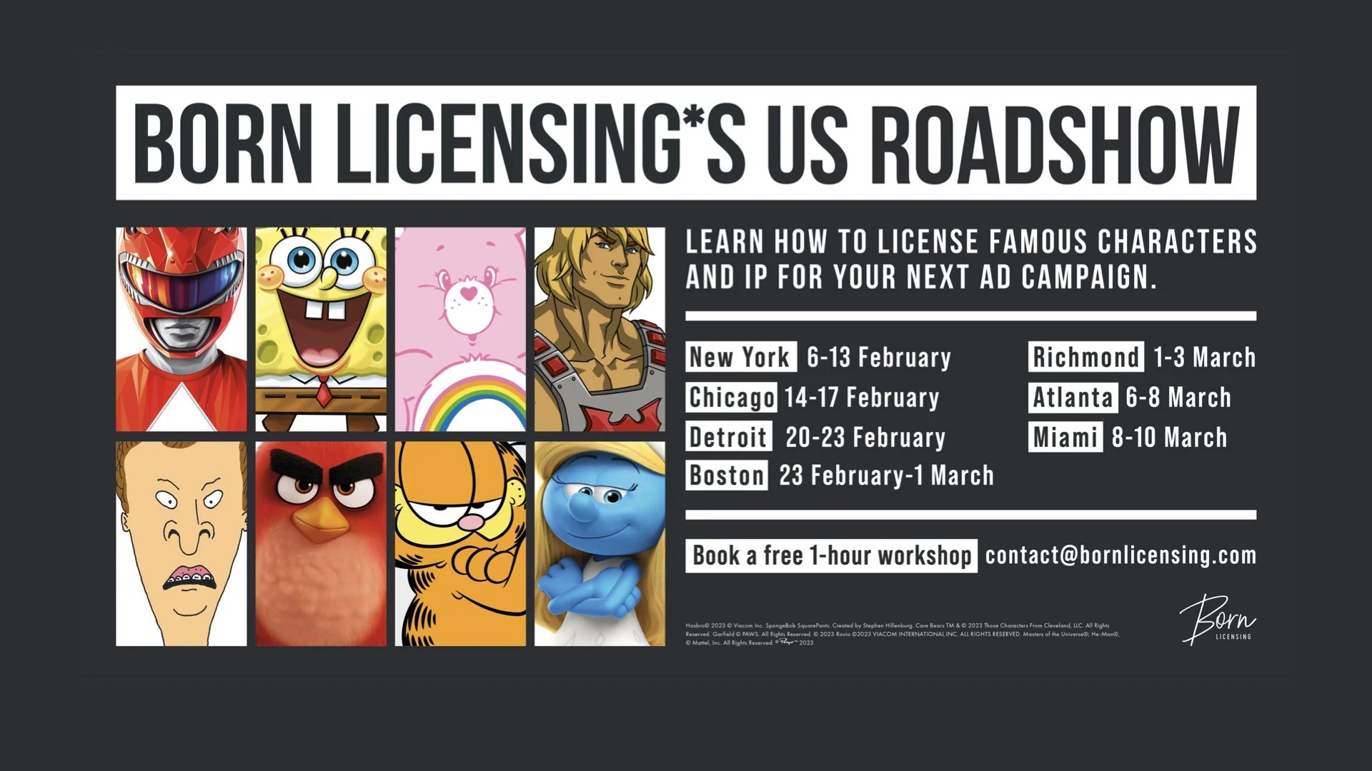 BORN LICENSING ANNOUNCES US ROADSHOW