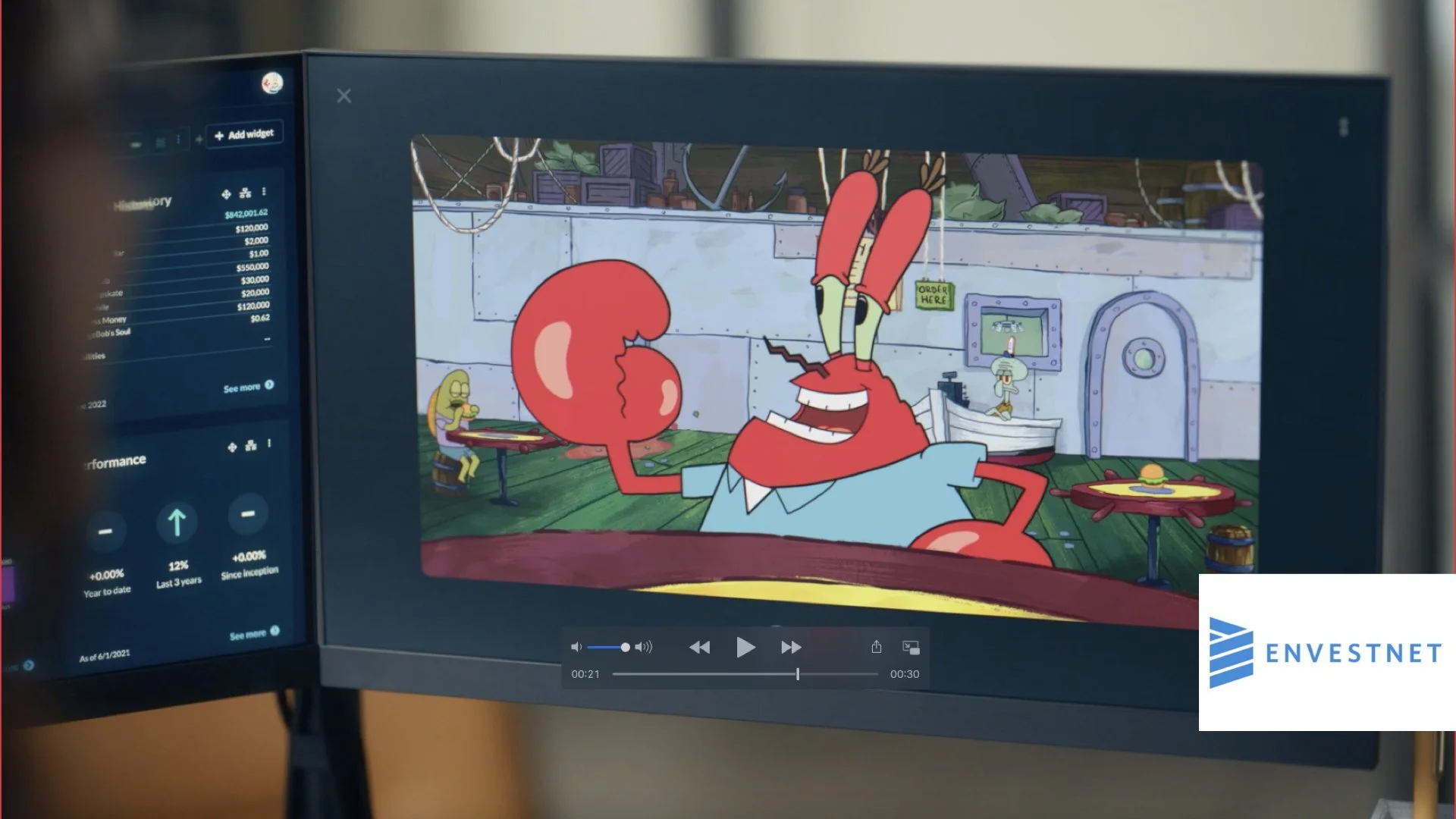 MR. KRABS FROM SPONGEBOB SQUAREPANTS STARS IN ENVESTNET AD CAMPAIGN