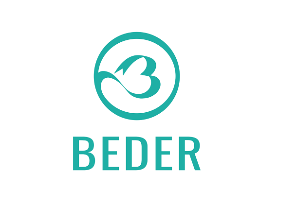 Logo with a stylized swan inside a circle and the word 'Beder' below it.