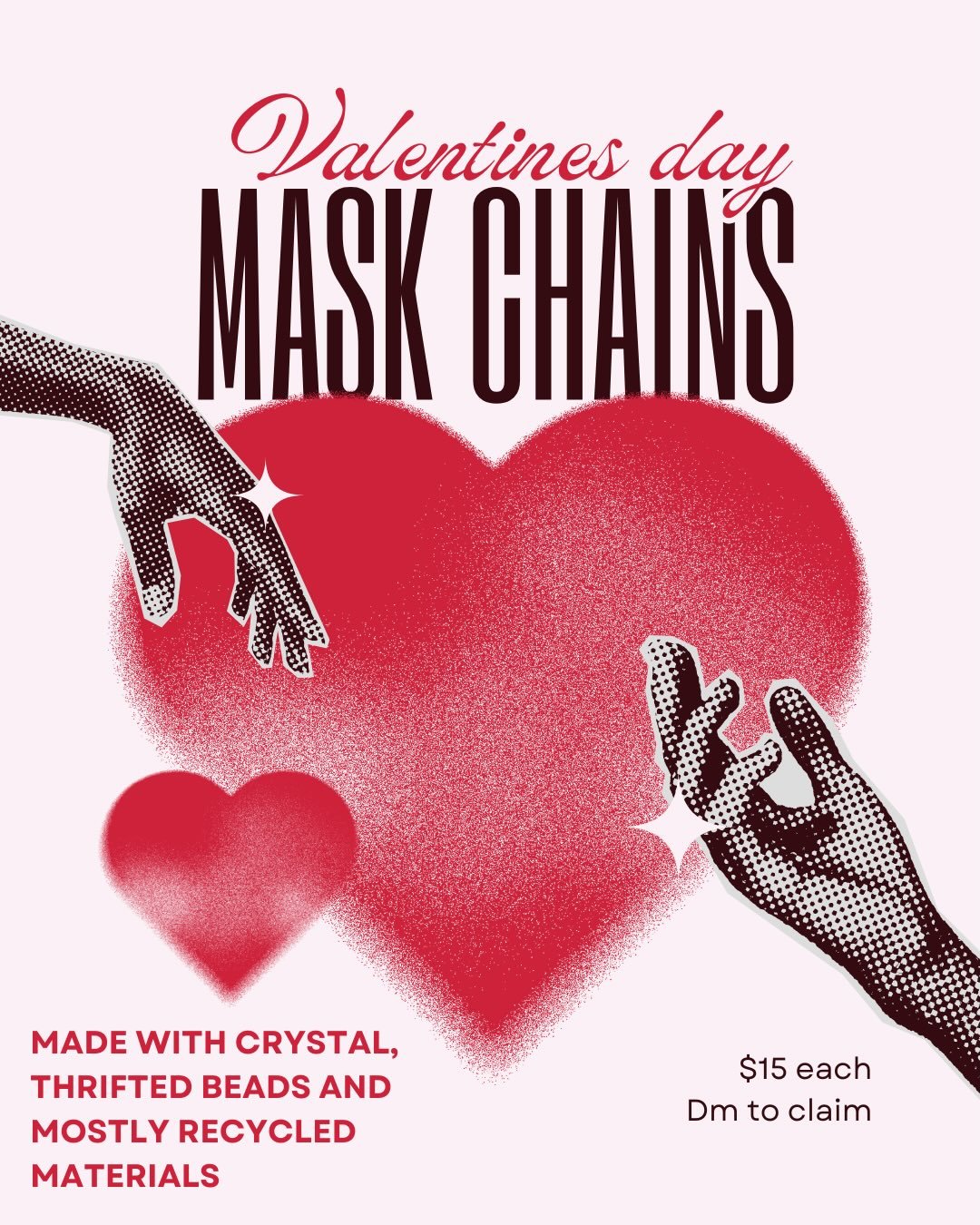 Looking for a Valentine&rsquo;s Day gift for your COVID-safer boo? Look no farther than these cute, (sometimes) Valentine&rsquo;s Day themed mask chains! I make these by hand with thrifted beads and mostly recycled materials, so each mask chain has i