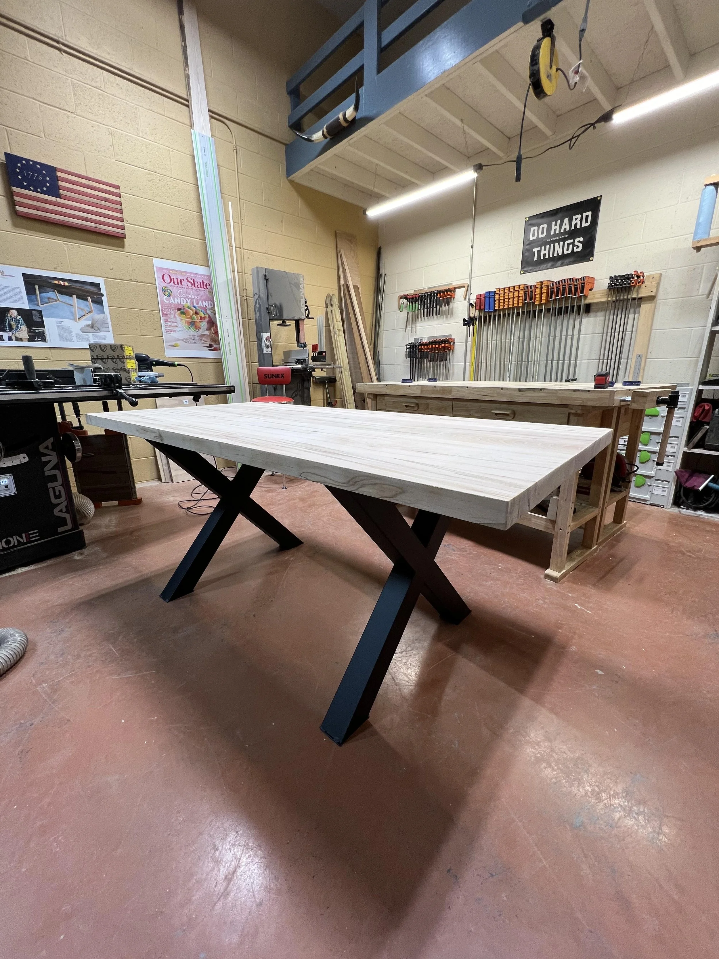 Maple Dining Table with Metal Legs