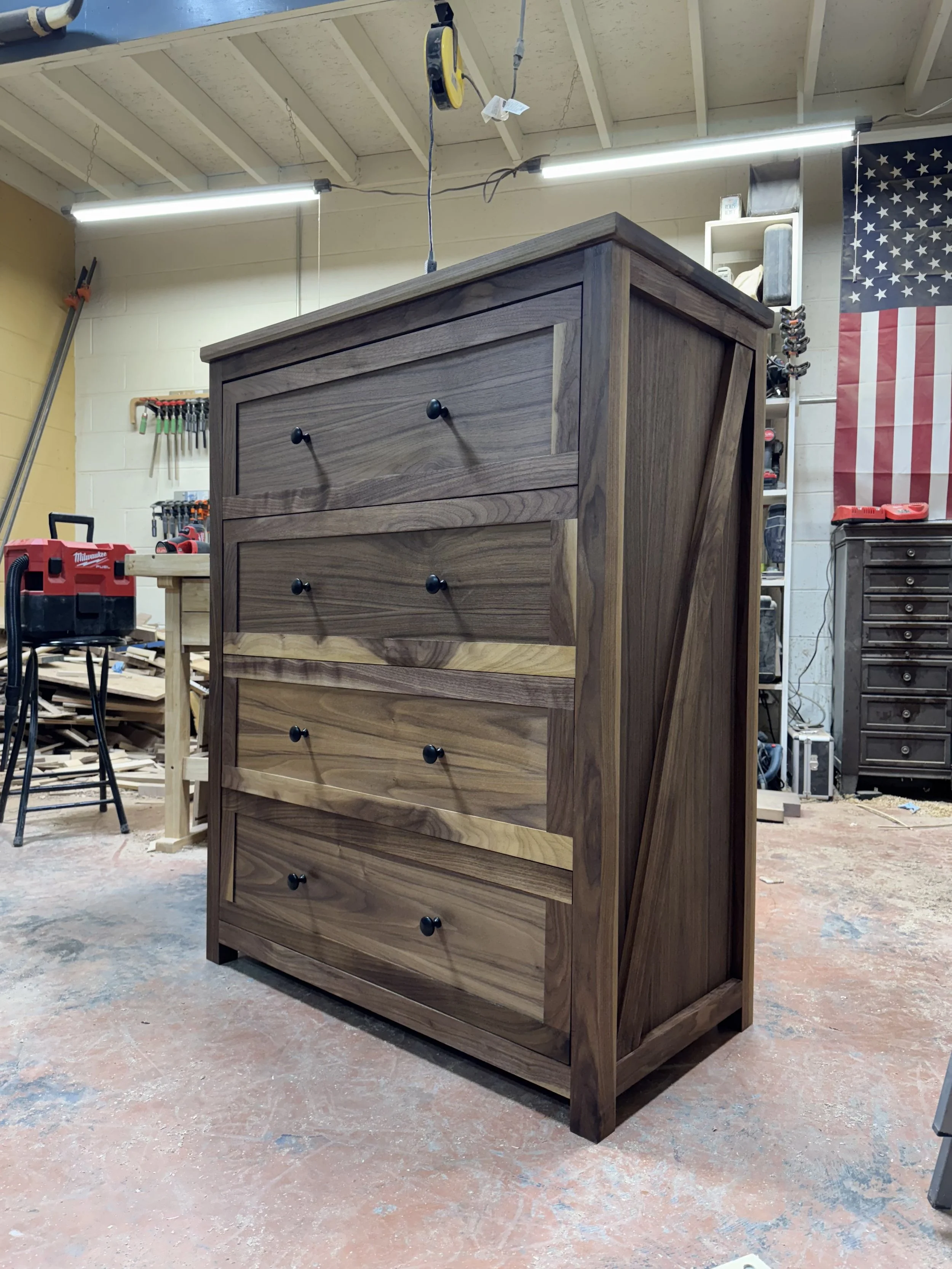 Walnut Farmhouse Chest of Drawers