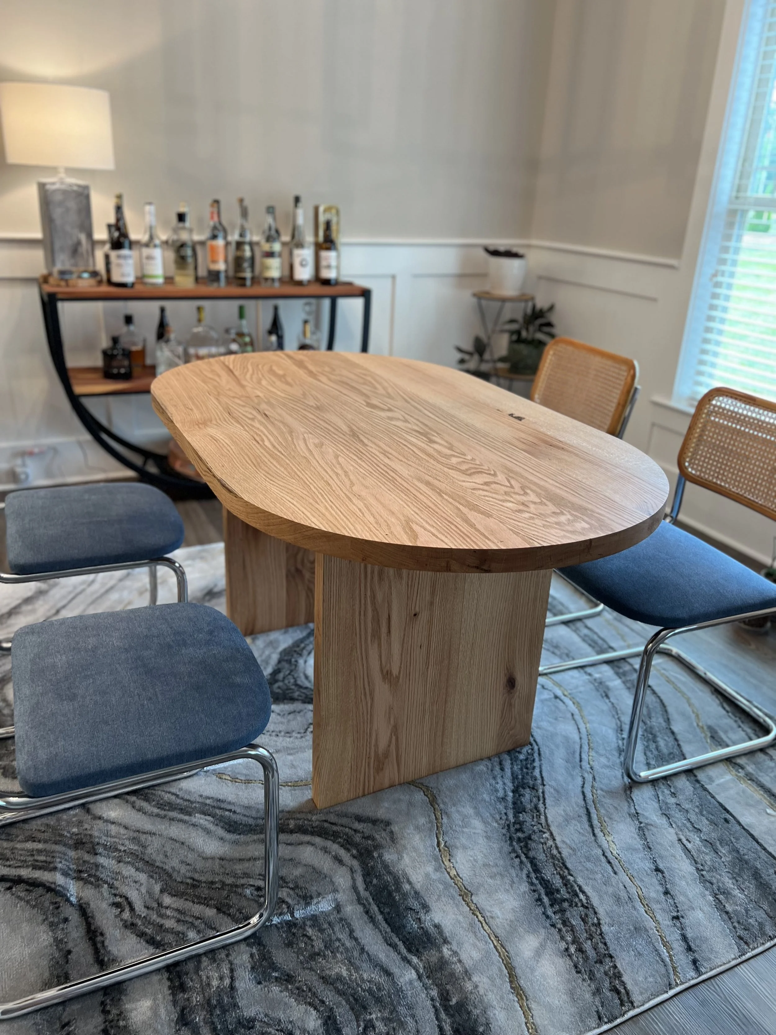 Red Oak Modern Dining Table