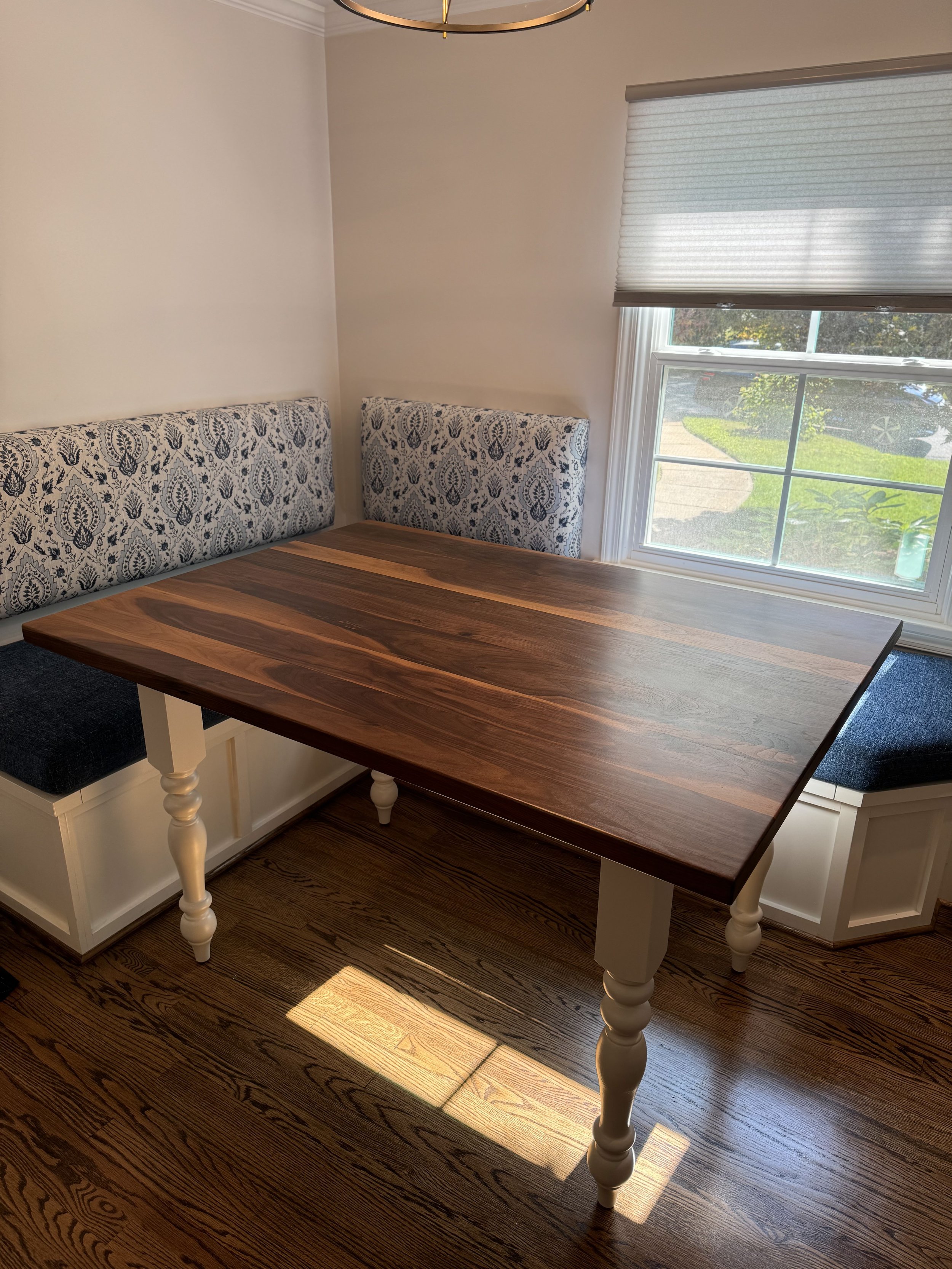 Farmhouse Dining Table with Walnut top