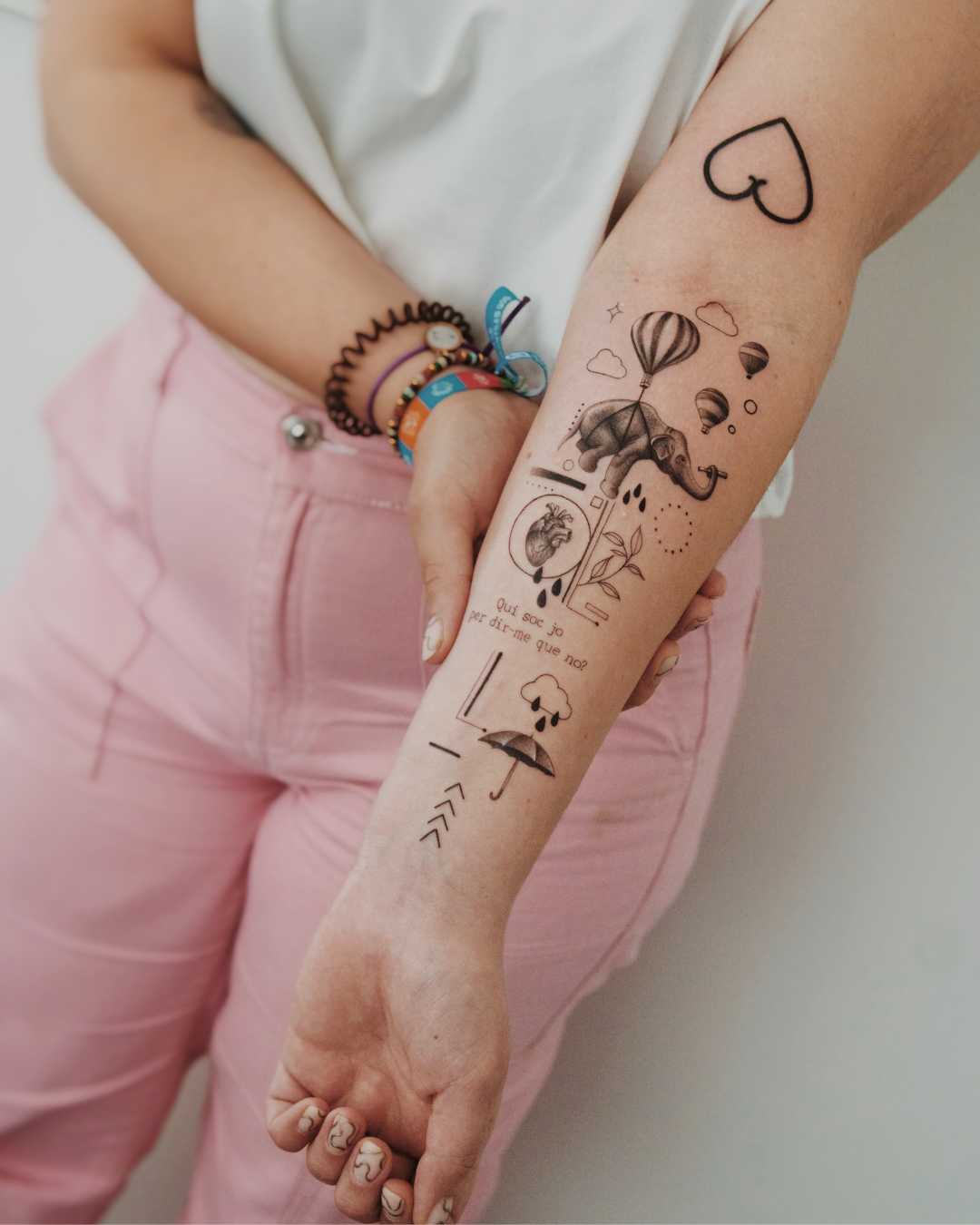 Tatuaje Tattoo Concept inspirado en la canción "Elefants" de Oques Grasses con detalles simbólicos realizado por Manuela Medina