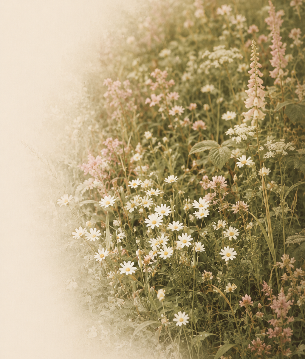 Soft wildflowers representing compassionate therapy for adults.