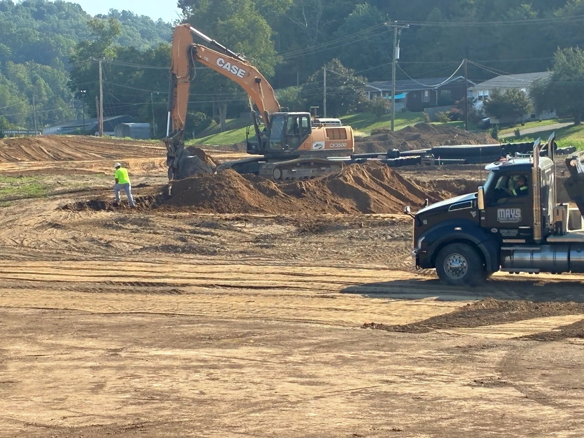 Excavation and site preparation underway at the Barboursville Healthcare Center construction site in Barboursville, West Virginia.