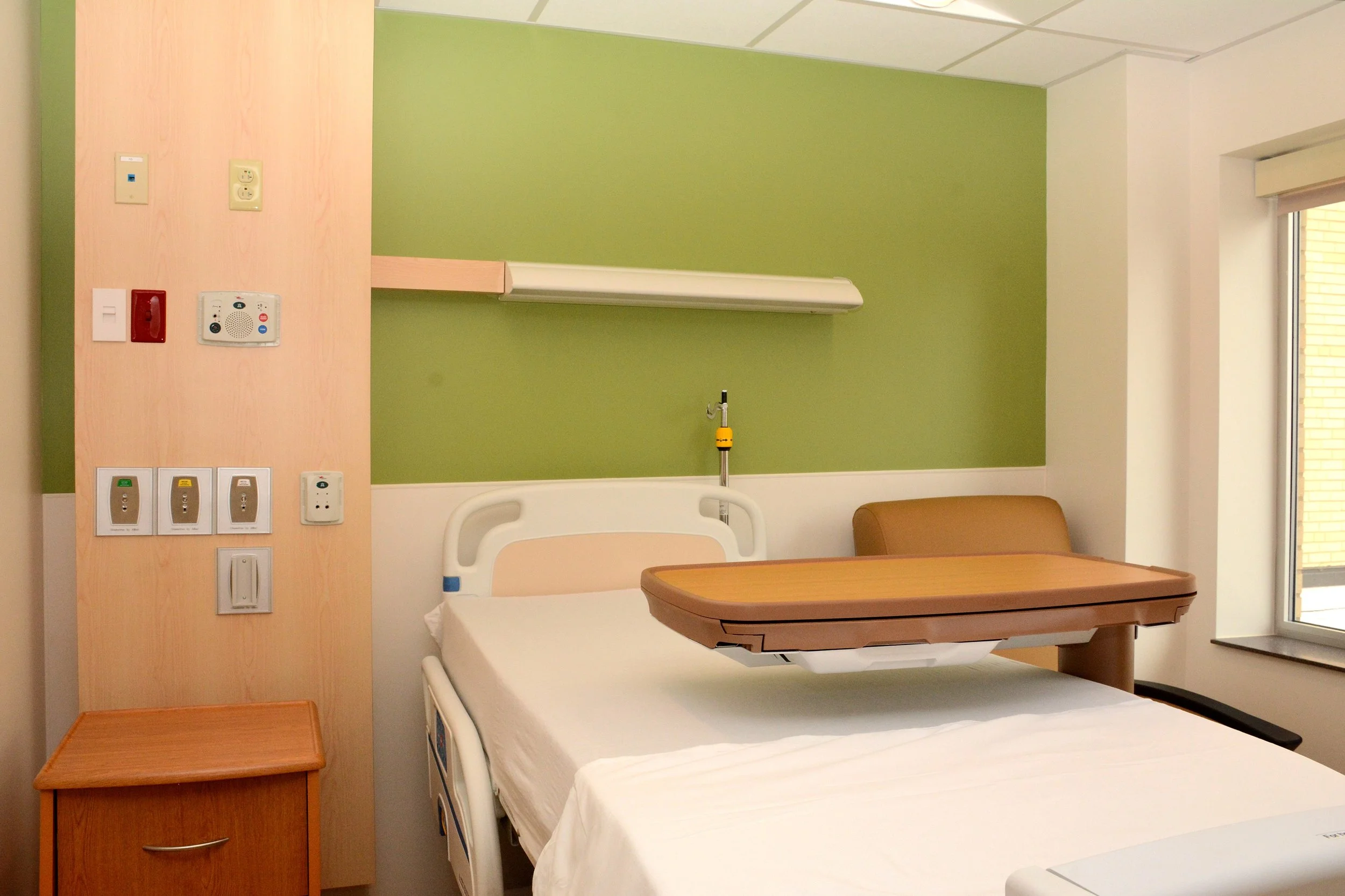 Renovated patient room completed as part of the CHH 4 South Renovations at Cabell Huntington Hospital.