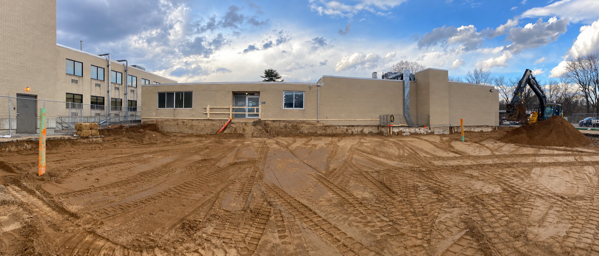 Construction site at Rivers Health hospital exterior in Point Pleasant, West Virginia.