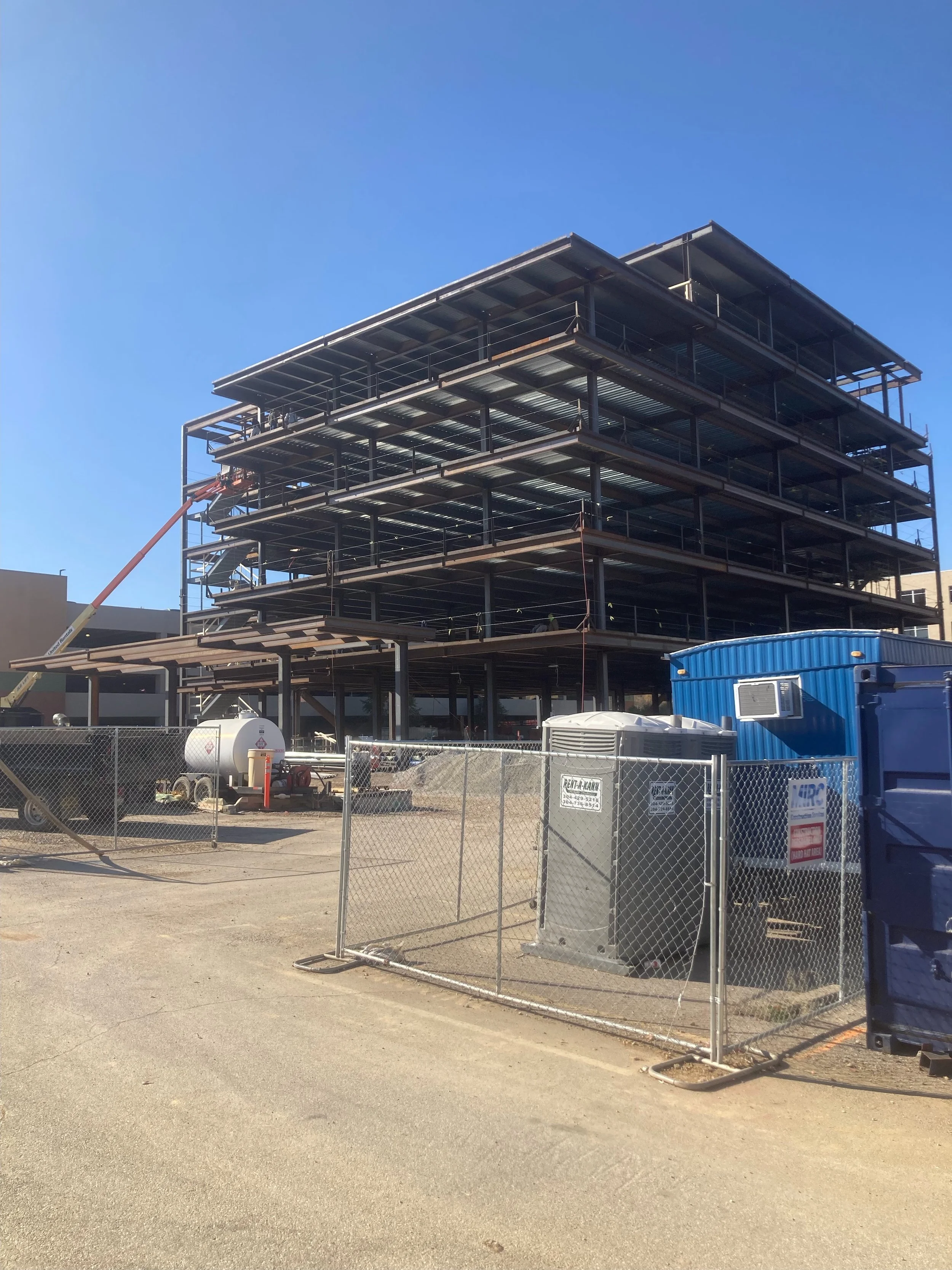 Steel-frame construction project in progress by MIRC Construction Services
