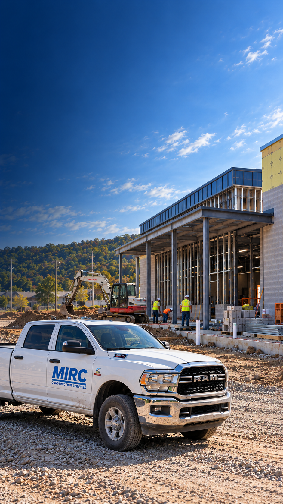 MIRC Construction Services at an active commercial construction site in West Virginia