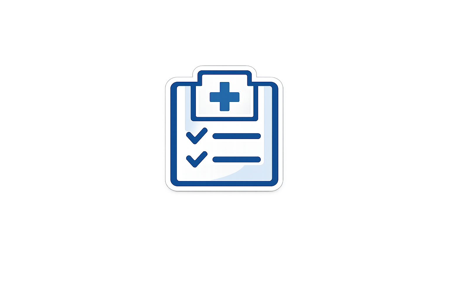Healthcare checklist icon with clipboard and medical cross symbol