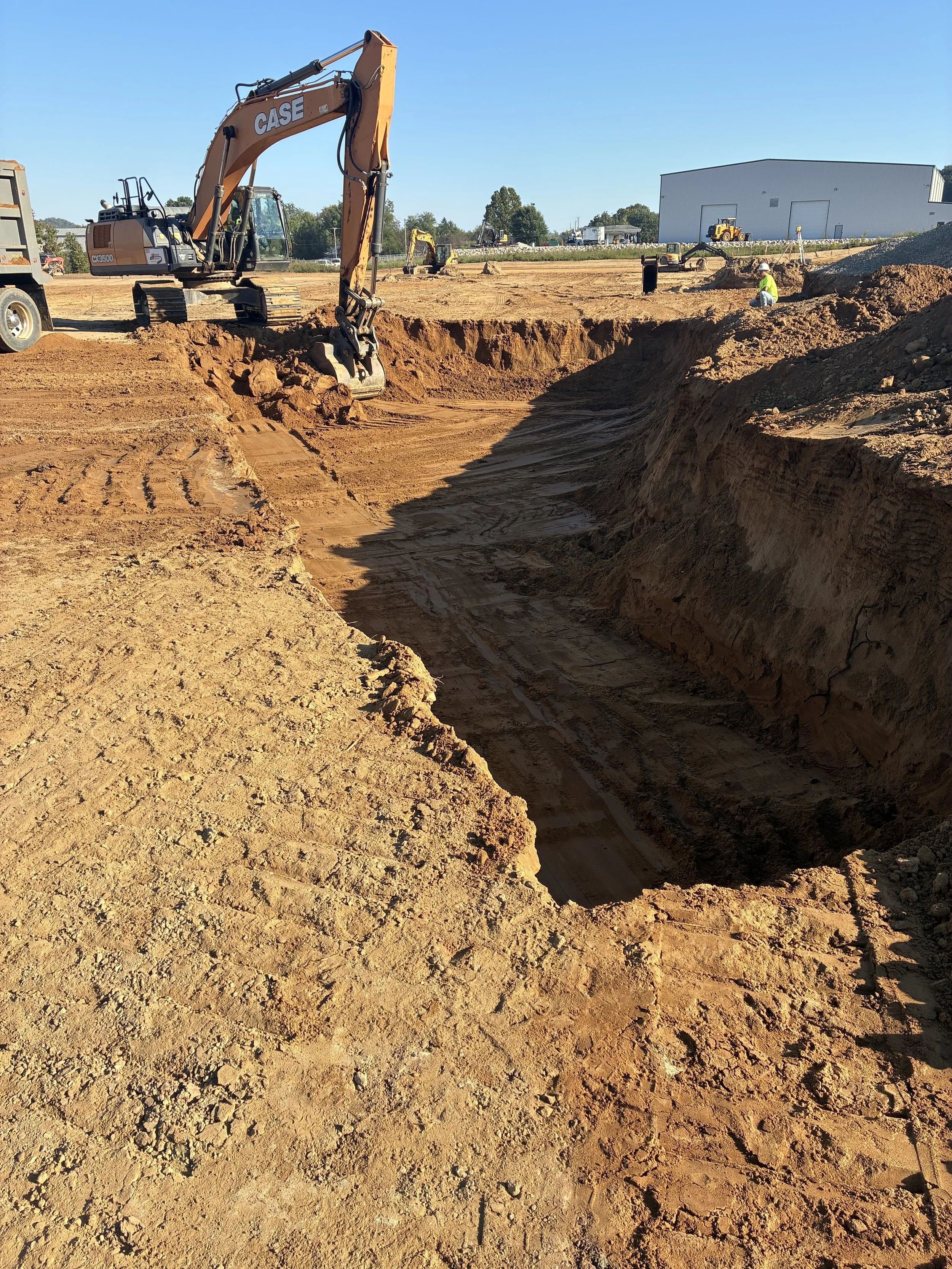 Excavation and trenching for the Barboursville Health Center construction project in Barboursville, West Virginia
