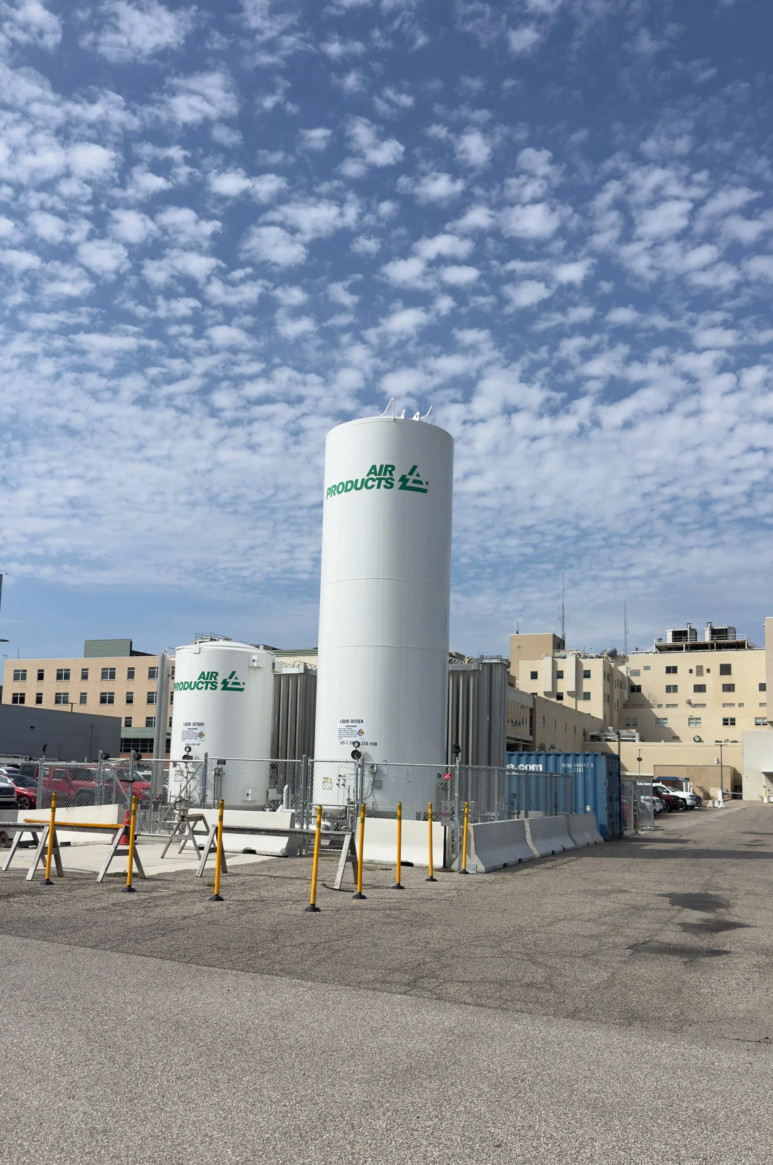 Cabell Huntington Hospital oxygen plant relocation with medical oxygen tanks in Huntington, West Virginia