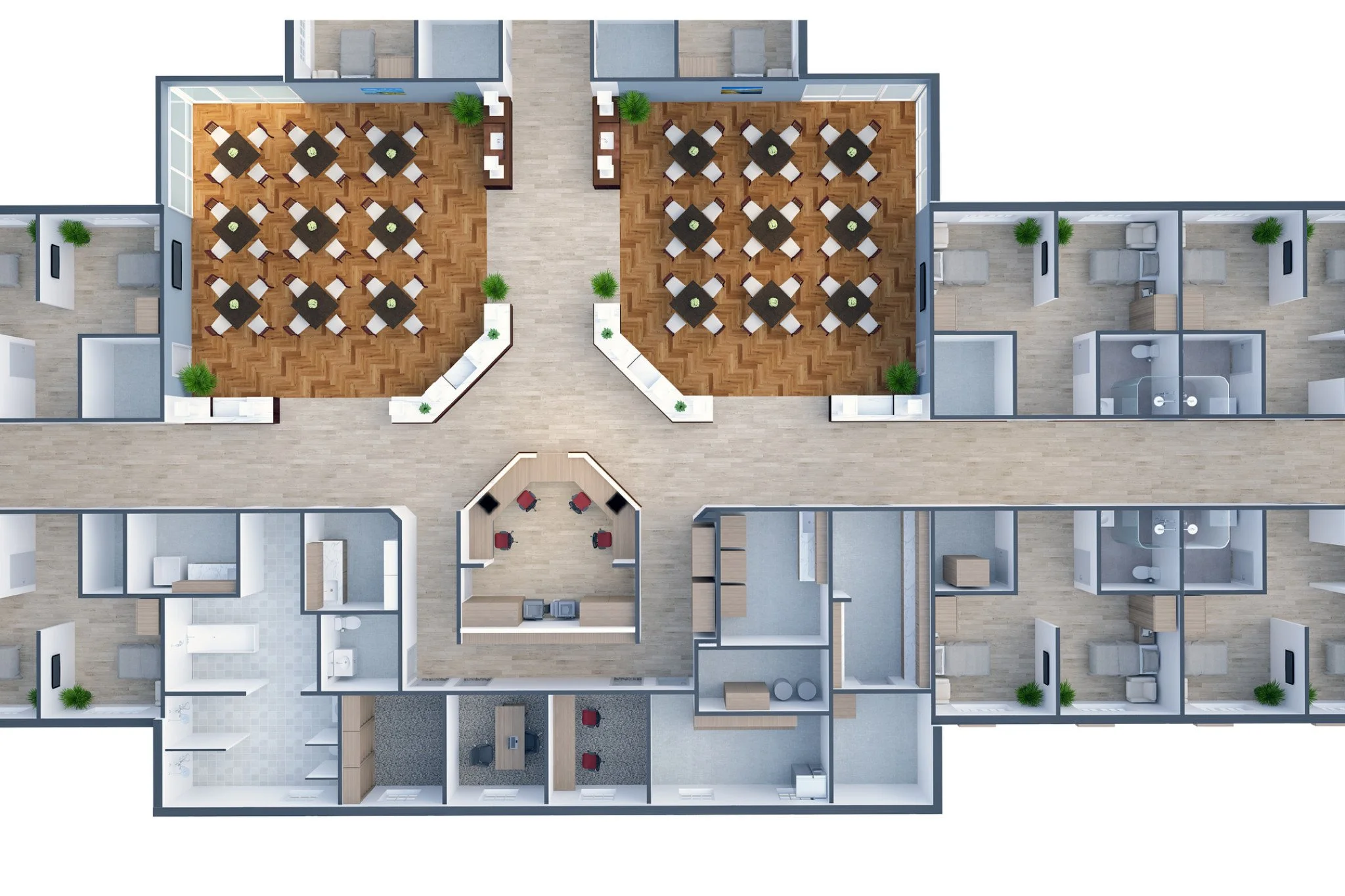 CommuniCare Huntington Skilled Nursing Facility Floor Plan Rendering