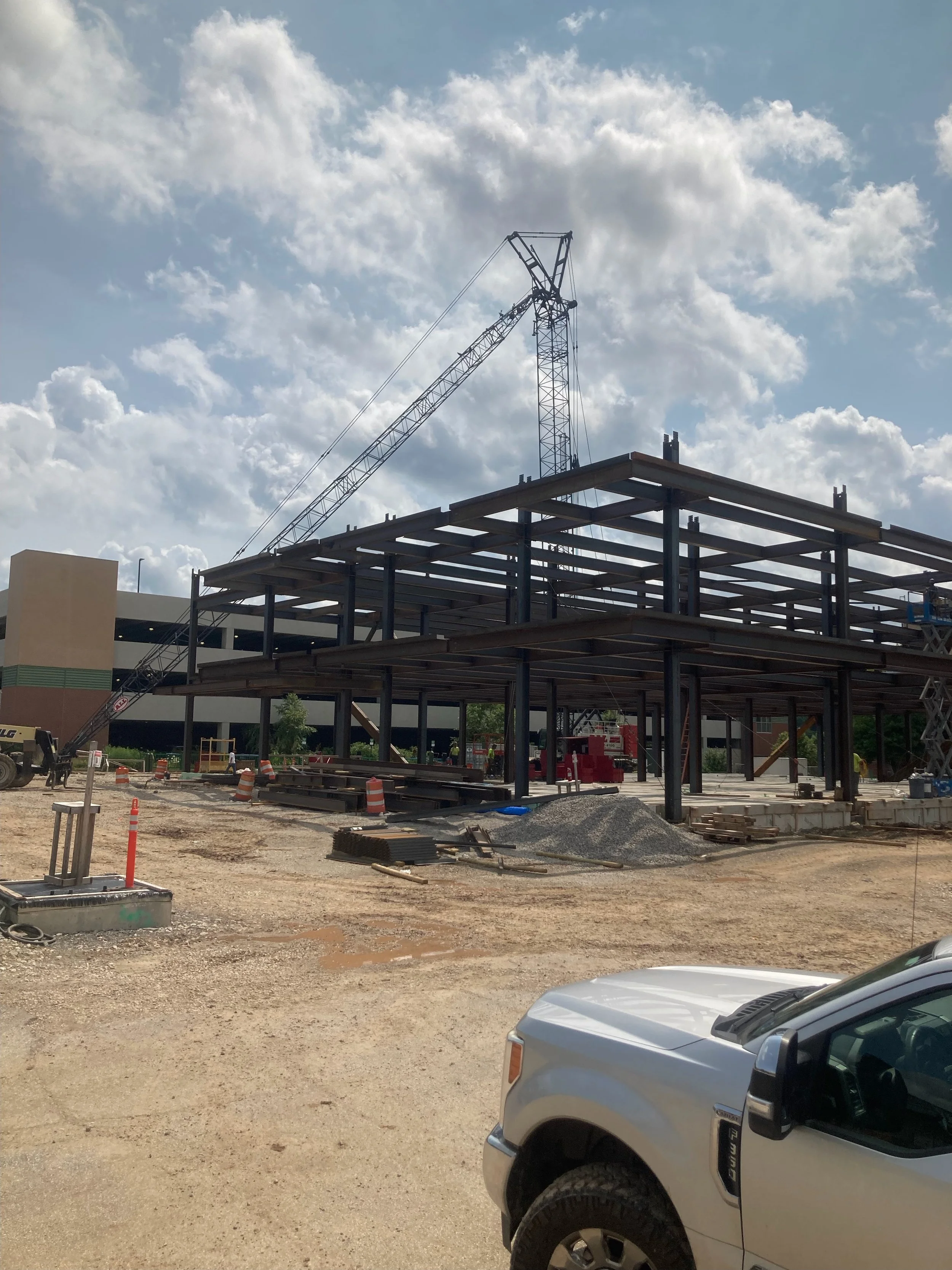 Steel-frame construction project in Huntington, West Virginia by MIRC Construction Services.