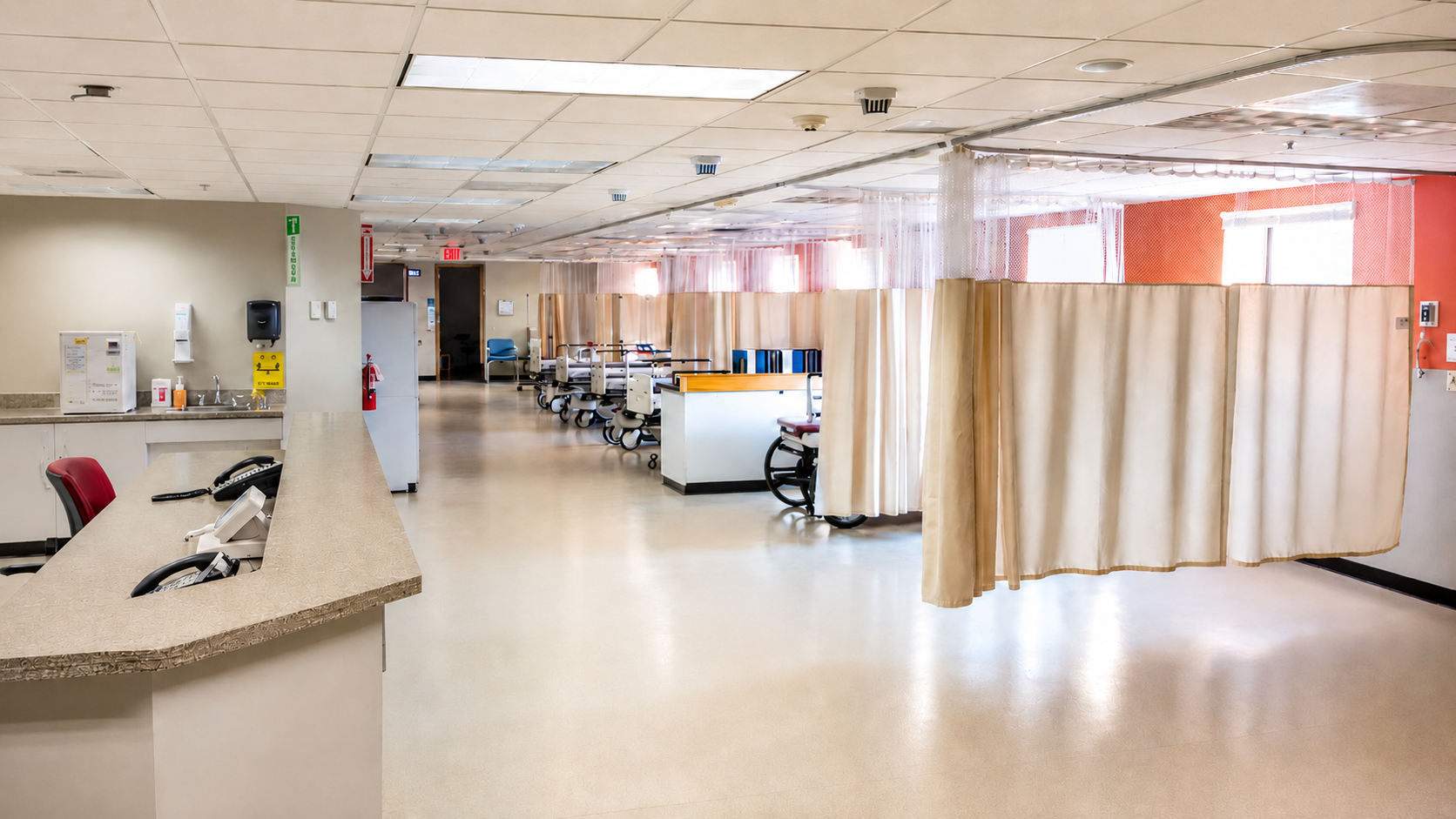 Clinical and recovery area renovated for the Surgical Eye Center of Morgantown in Morgantown, West Virginia.