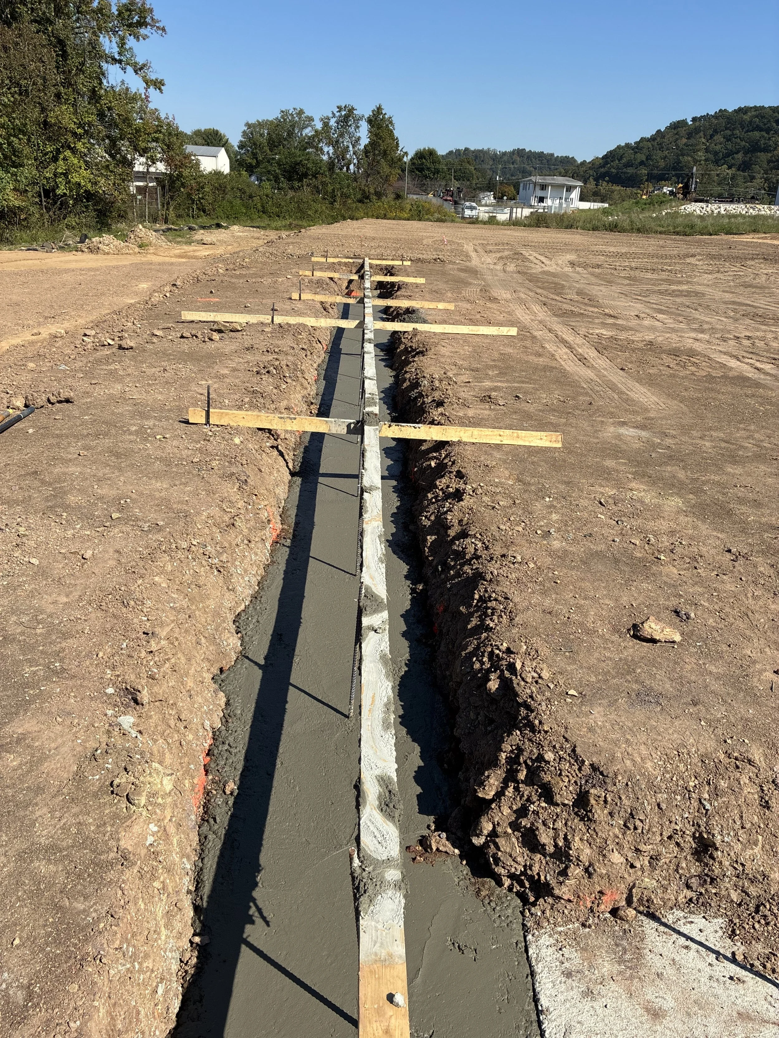Concrete foundation and footing work at the Barboursville Health Center in Barboursville, West Virginia