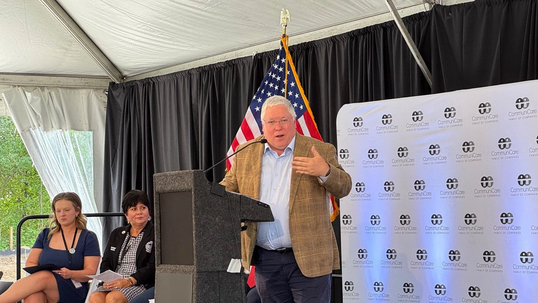 Groundbreaking ceremony speaker at the Barboursville Healthcare Center event hosted by CommuniCare in Barboursville, West Virginia.
