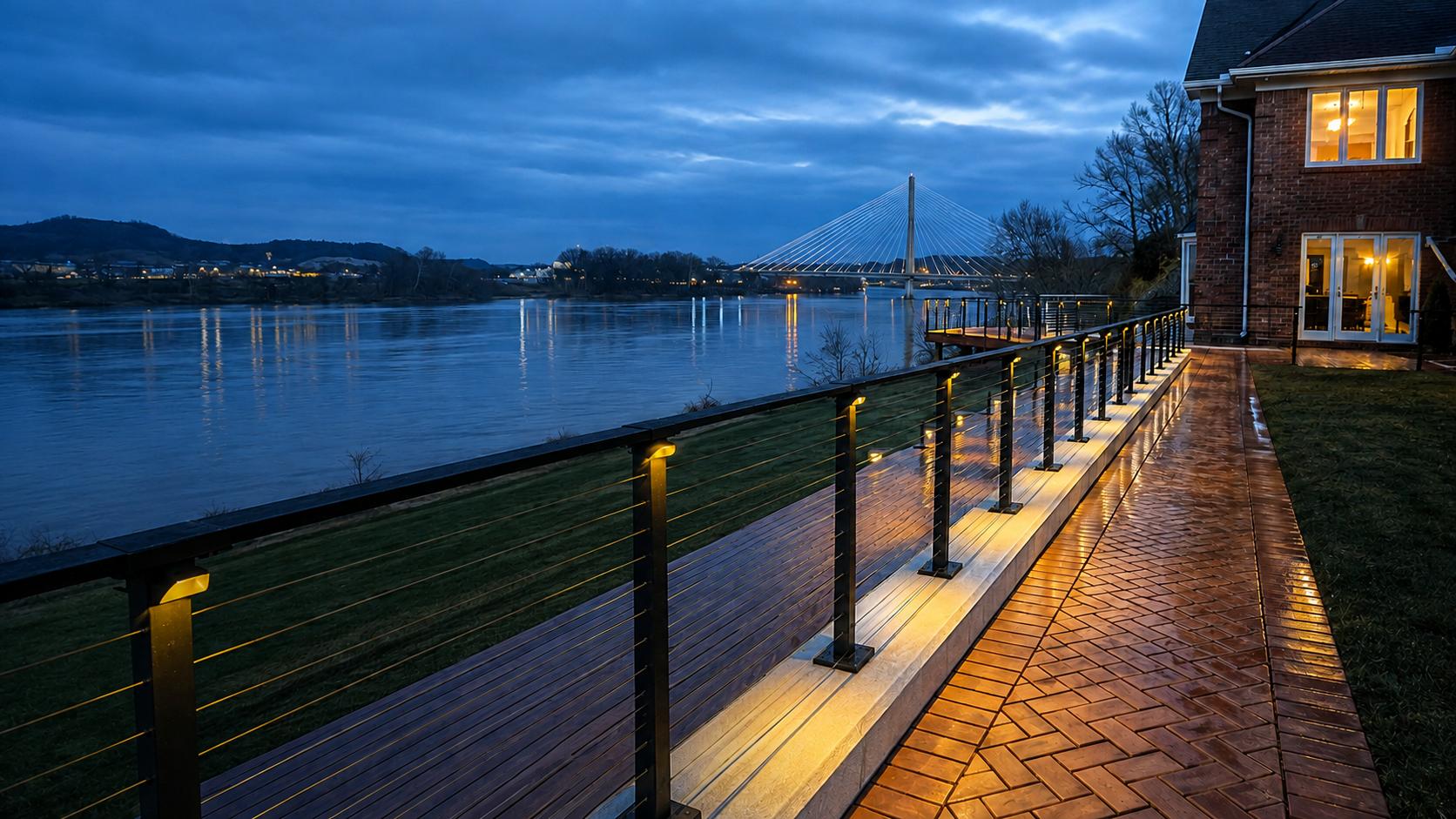 Pallottine Missionary Sisters riverfront property in Huntington, West Virginia, overlooking the Ohio River and East Huntington Bridge