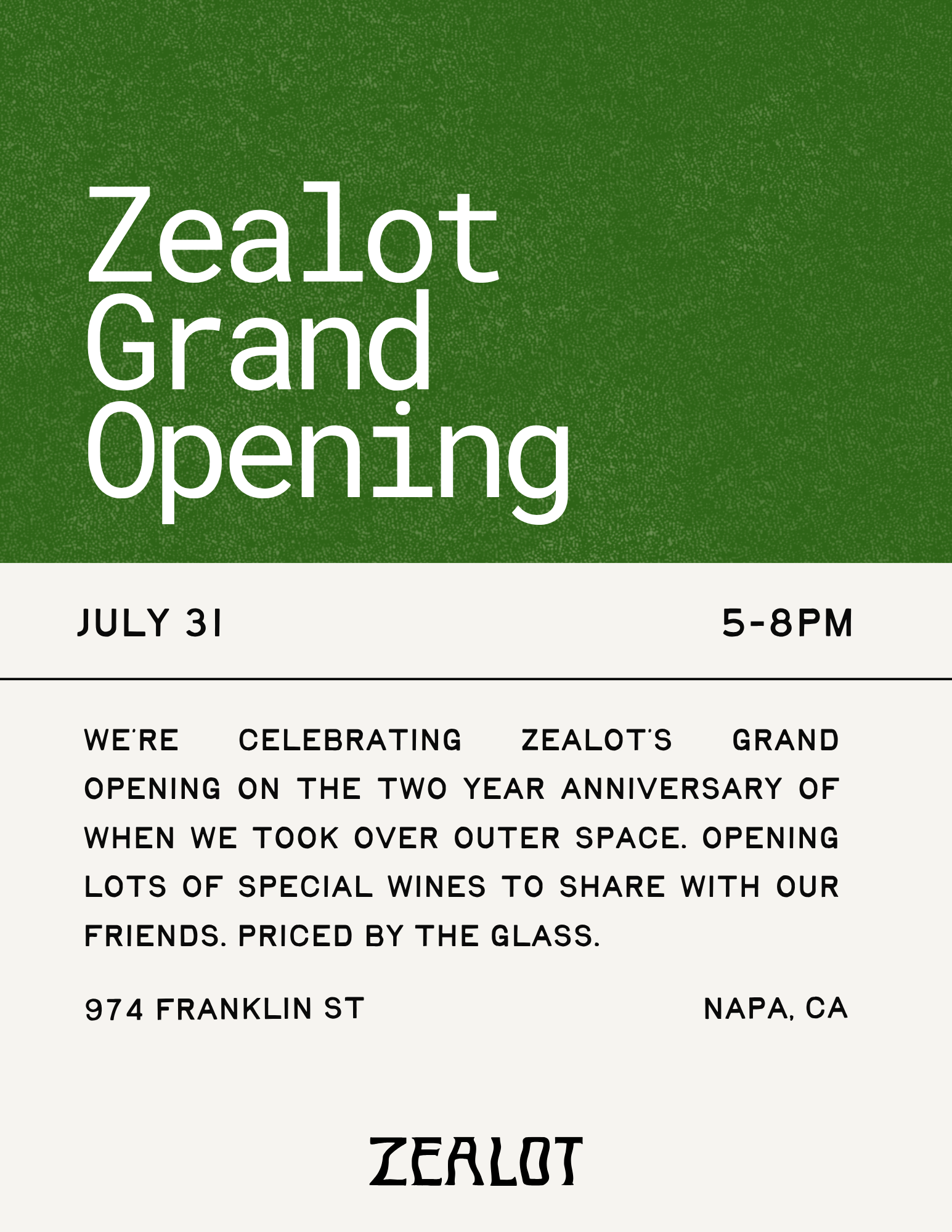 Zealot Grand Opening