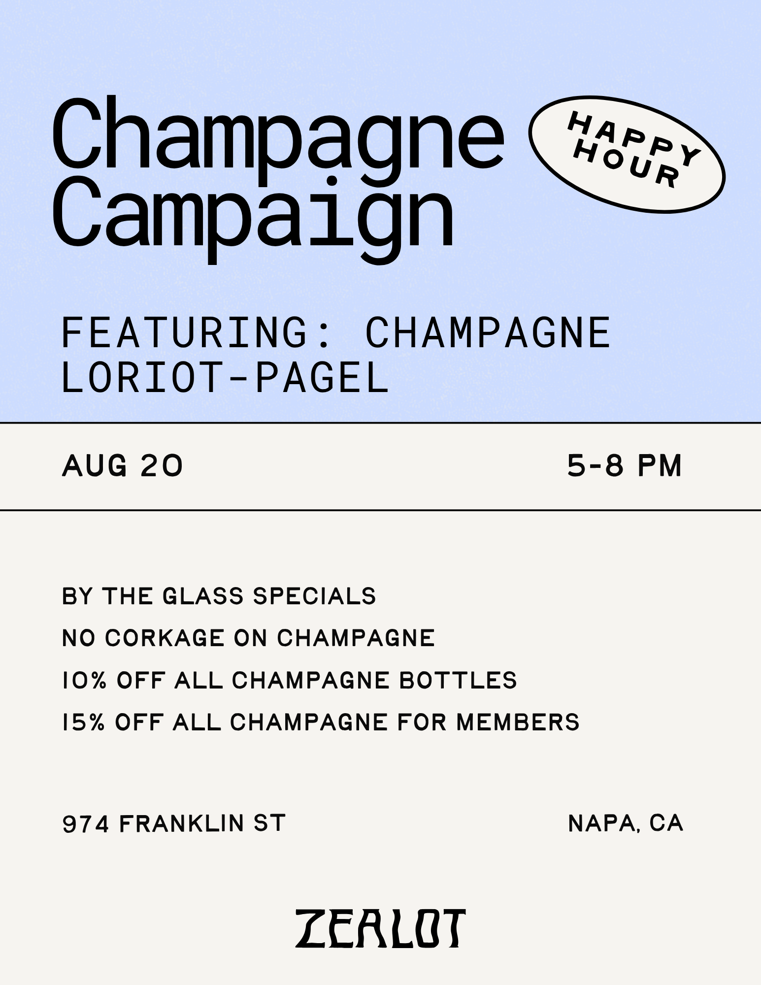 Champagne Happy Hour featuring Loriot-Pagel