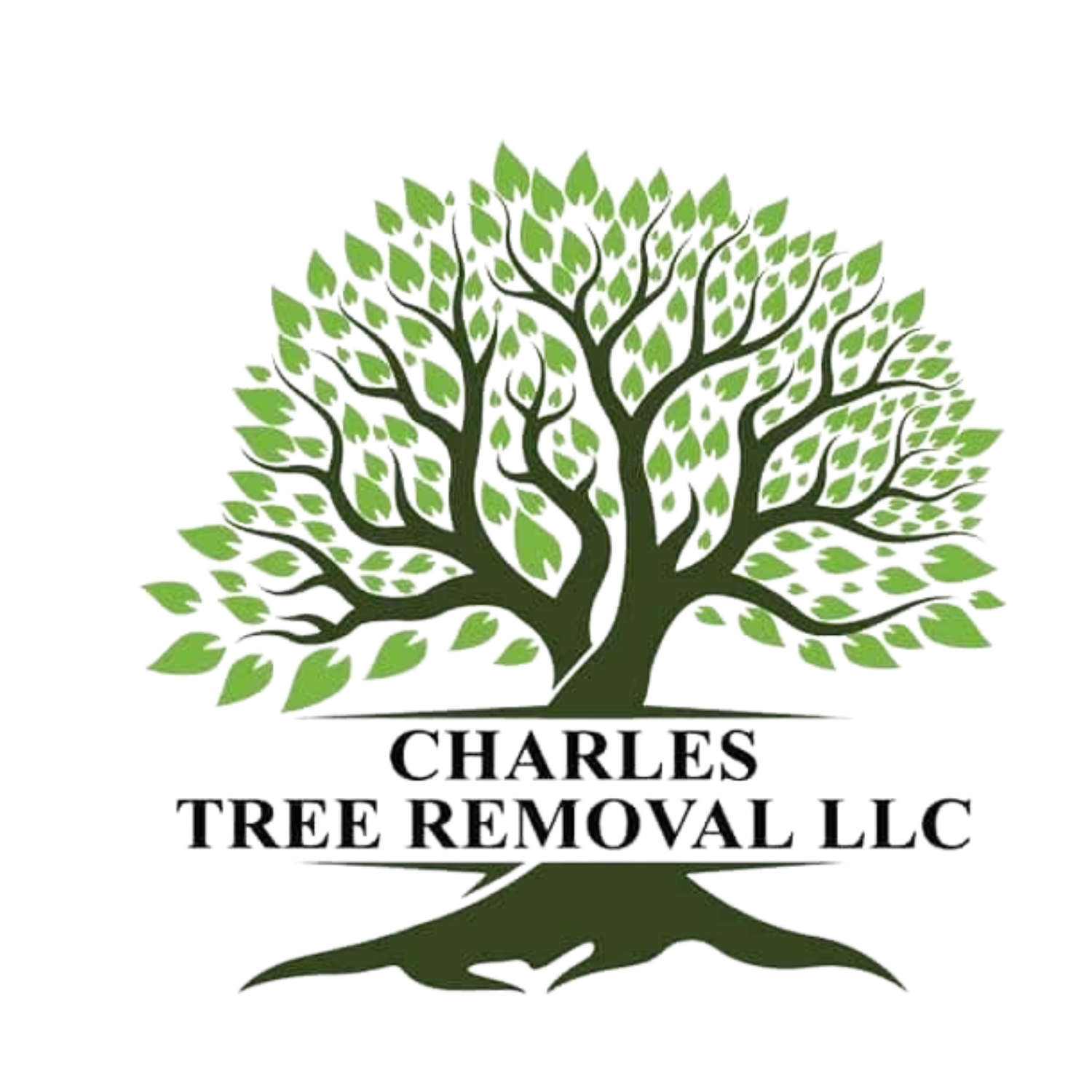 Logo of Charles Tree Removal LLC featuring a stylized green tree with the company name written below.