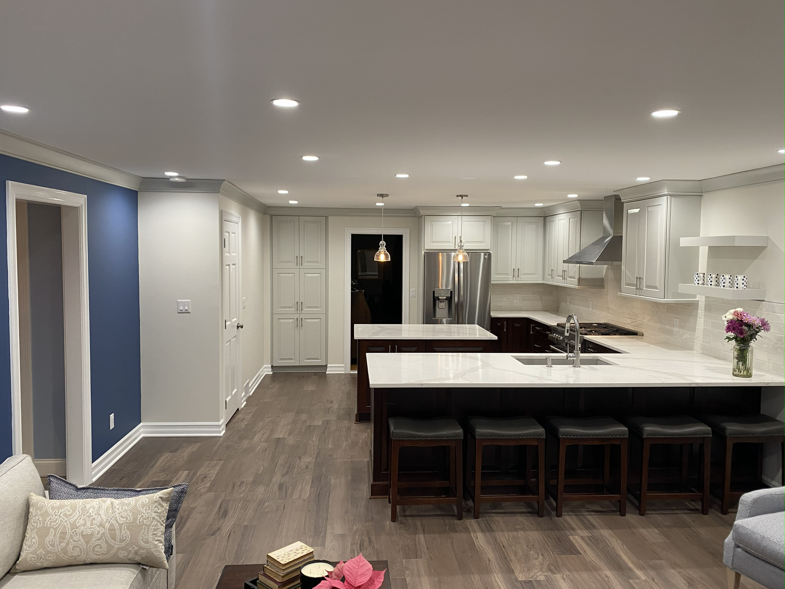 After : The transformed open-concept space after the remodel.