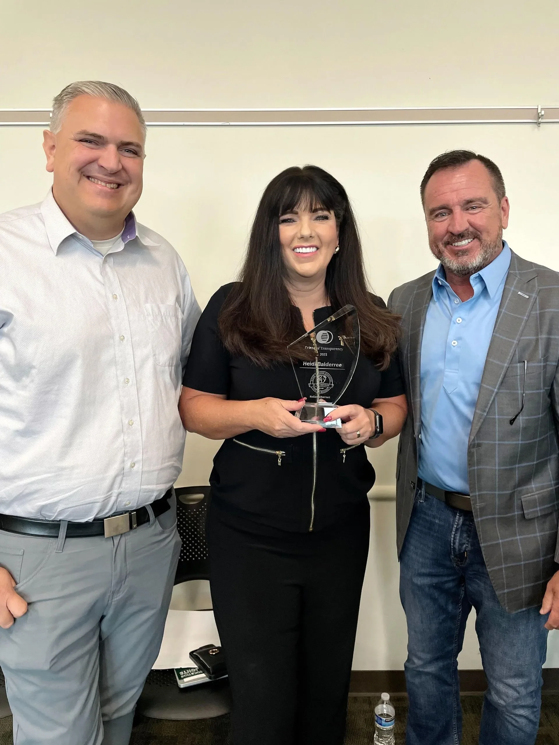 PRESS RELEASE: Senator Heidi Balderree Receives “Friend of Transparency Award”