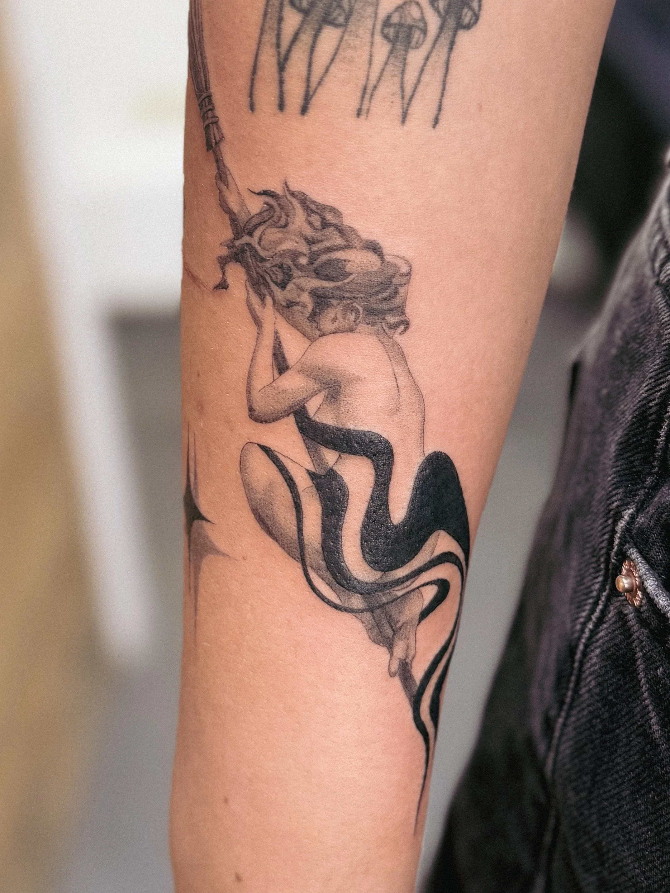 witchy tattoo witch preraphaelite