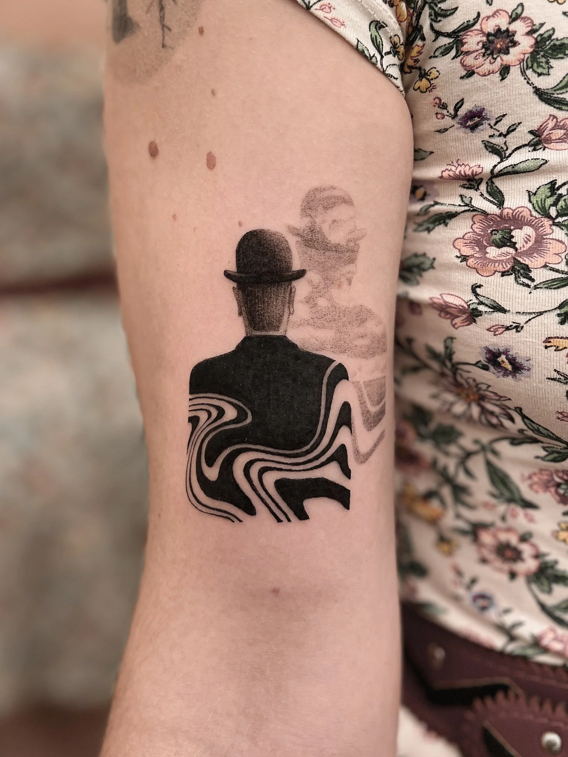 magritte trippy cloud tattoo abstract