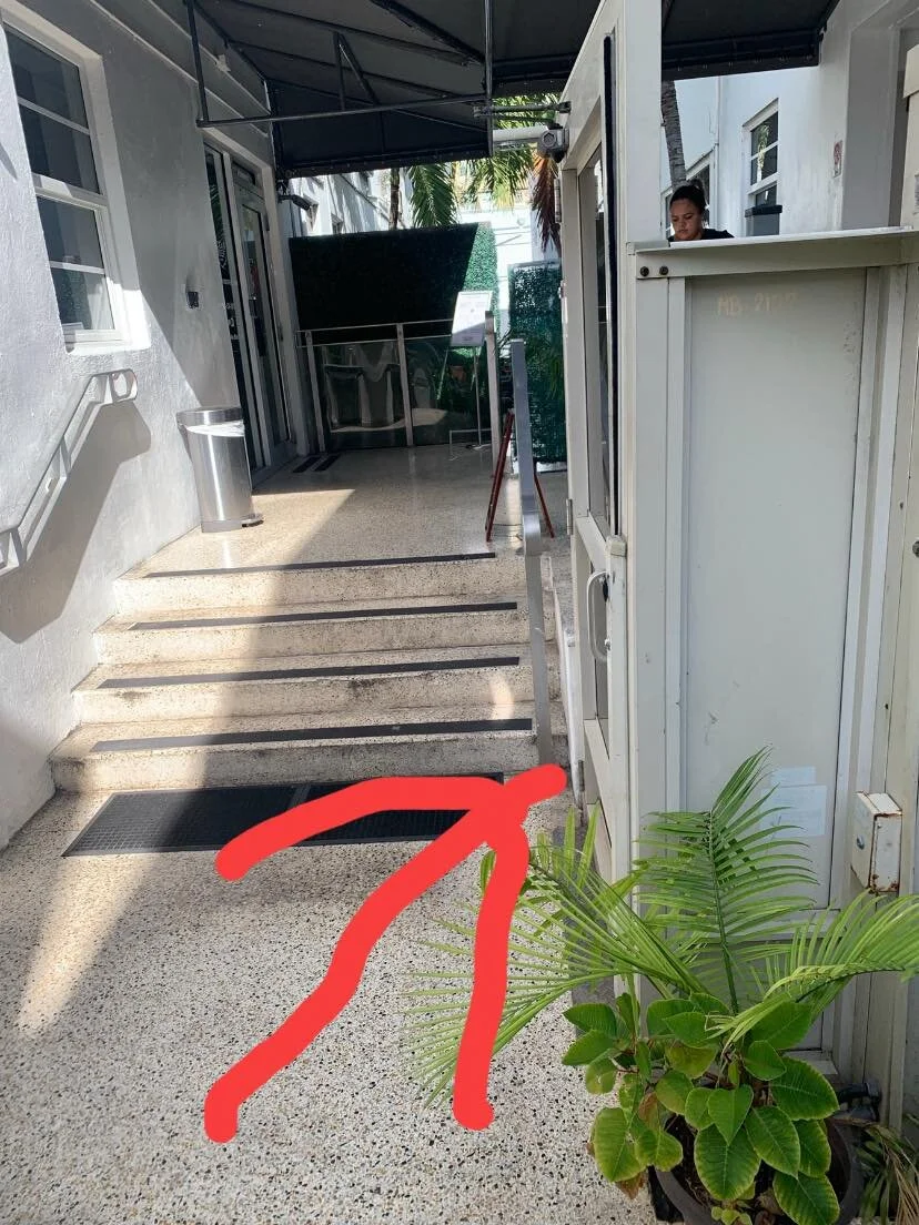 This is the entry to the lobby which had a key operated elevator to the right… it’s “ok”. I was unable to use it by myself because the key was too hard.