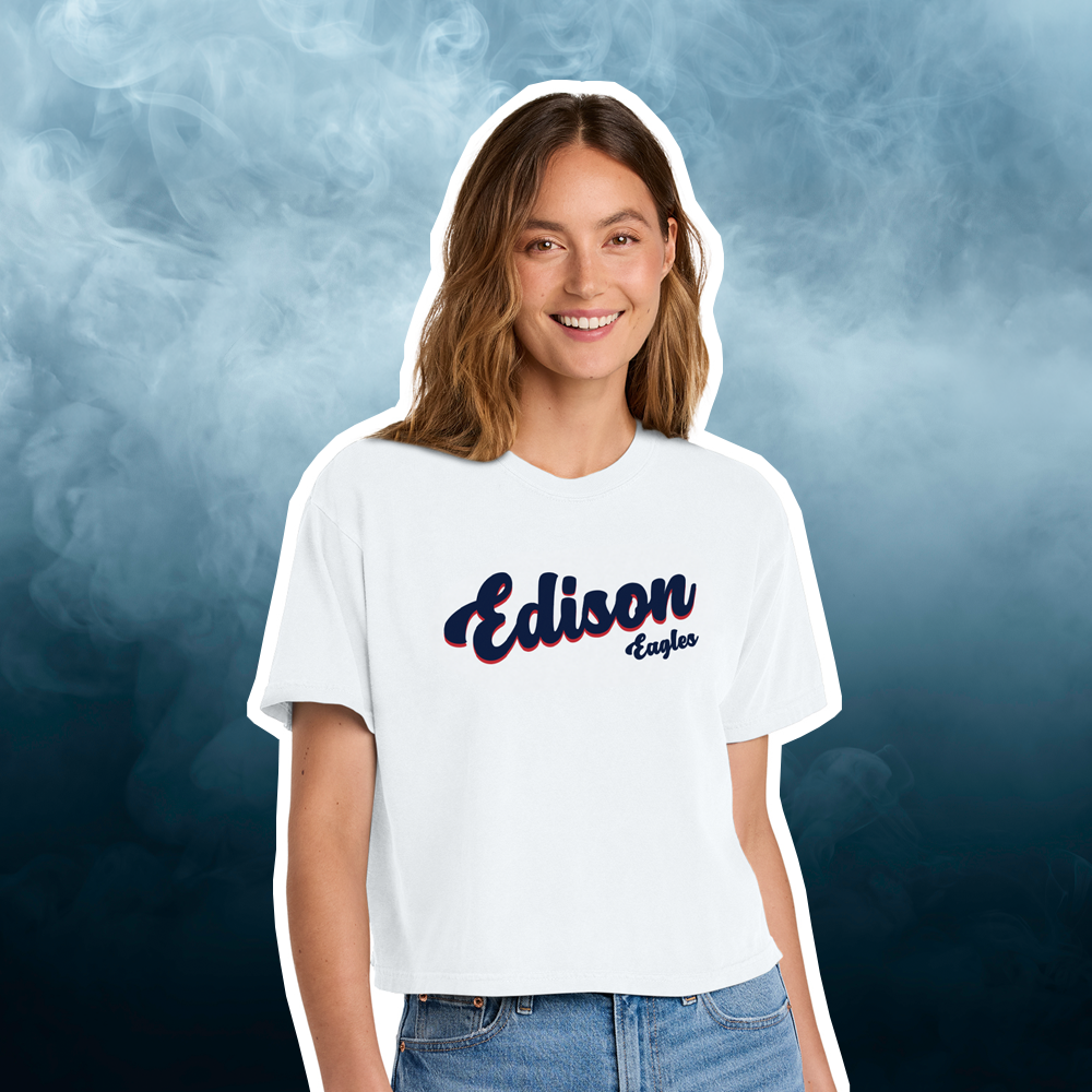 Women’s Cursive Edison Heavyweight Boxy Tee