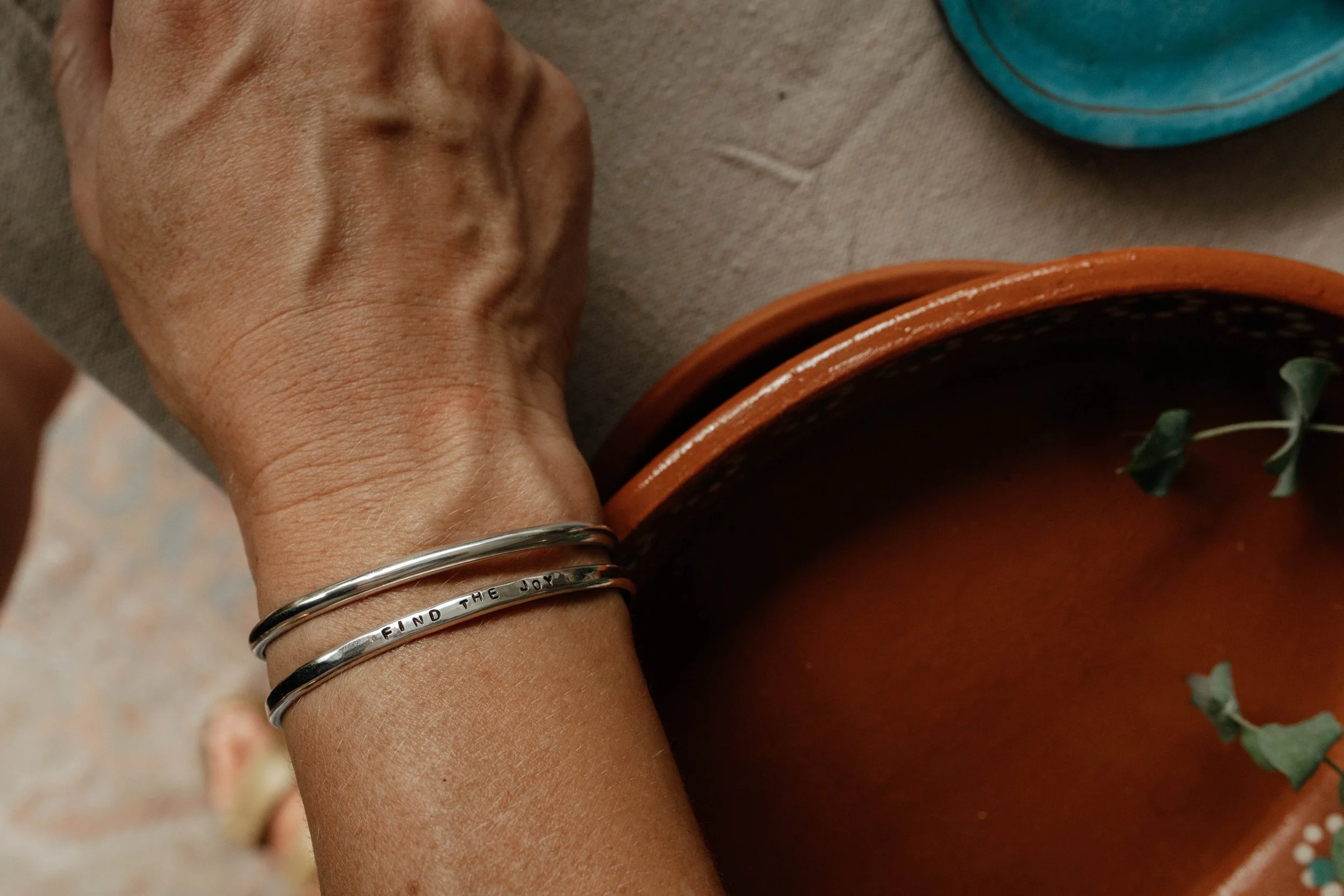 Silver Custom Stamped Cuff