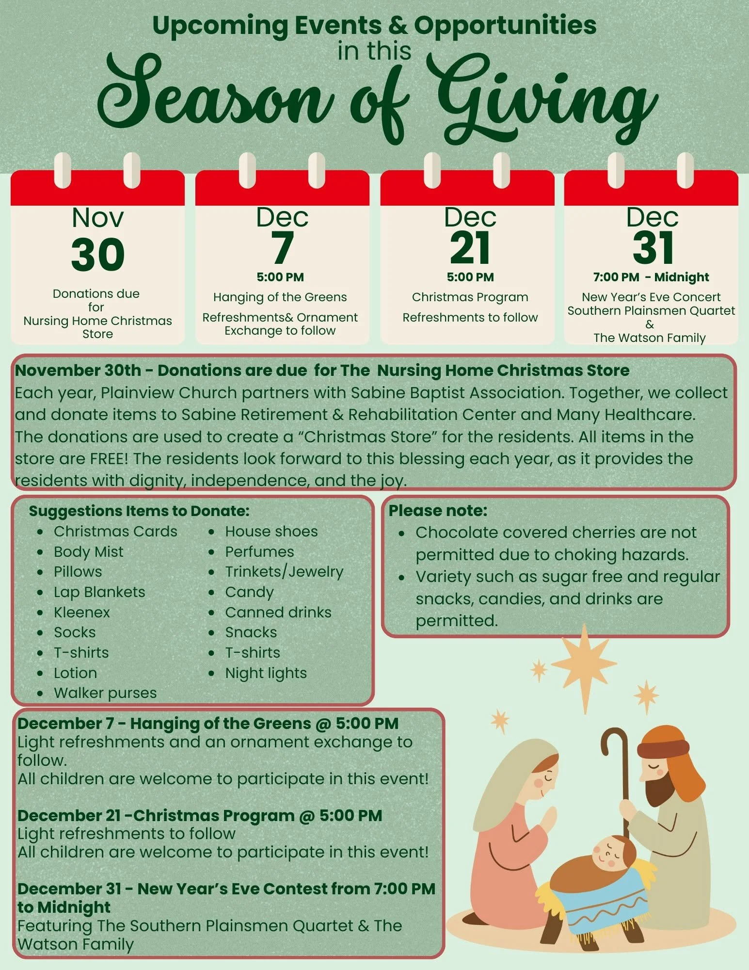 Donation for Nursing Home Christmas Store